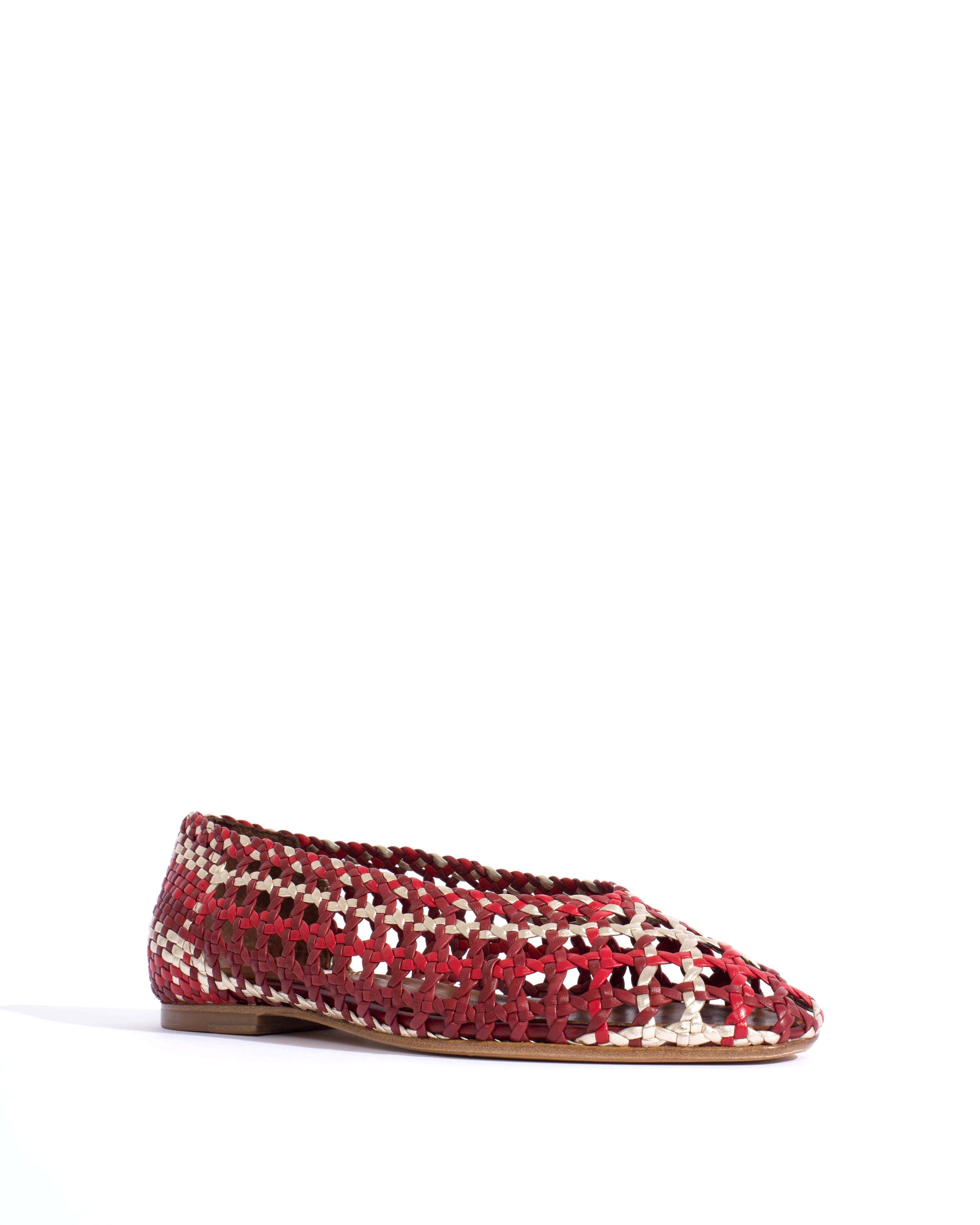 Sessi 10 Hand-braided leather Pomegranate mix - Anonymous Copenhagen Flat-loafers & ballerinas & pumps