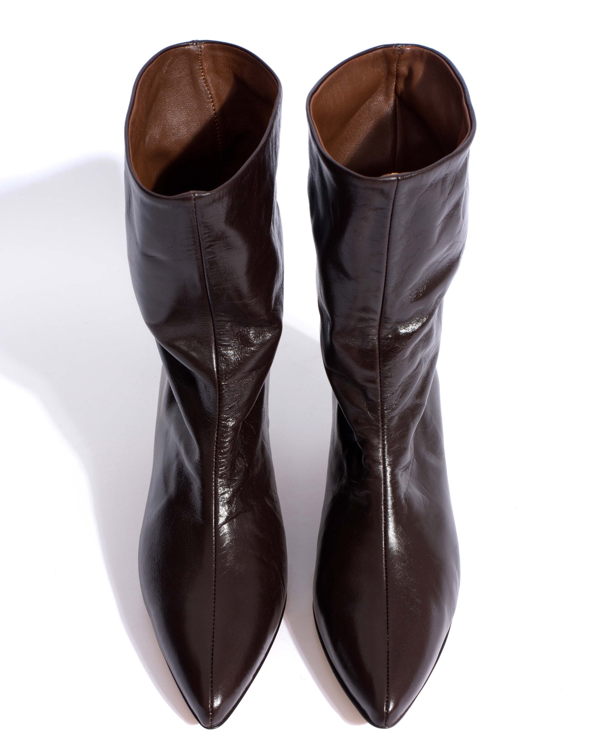 Sweeney 40 stiletto Crinkled soft calf Espresso brown - Anonymous Copenhagen Shoes