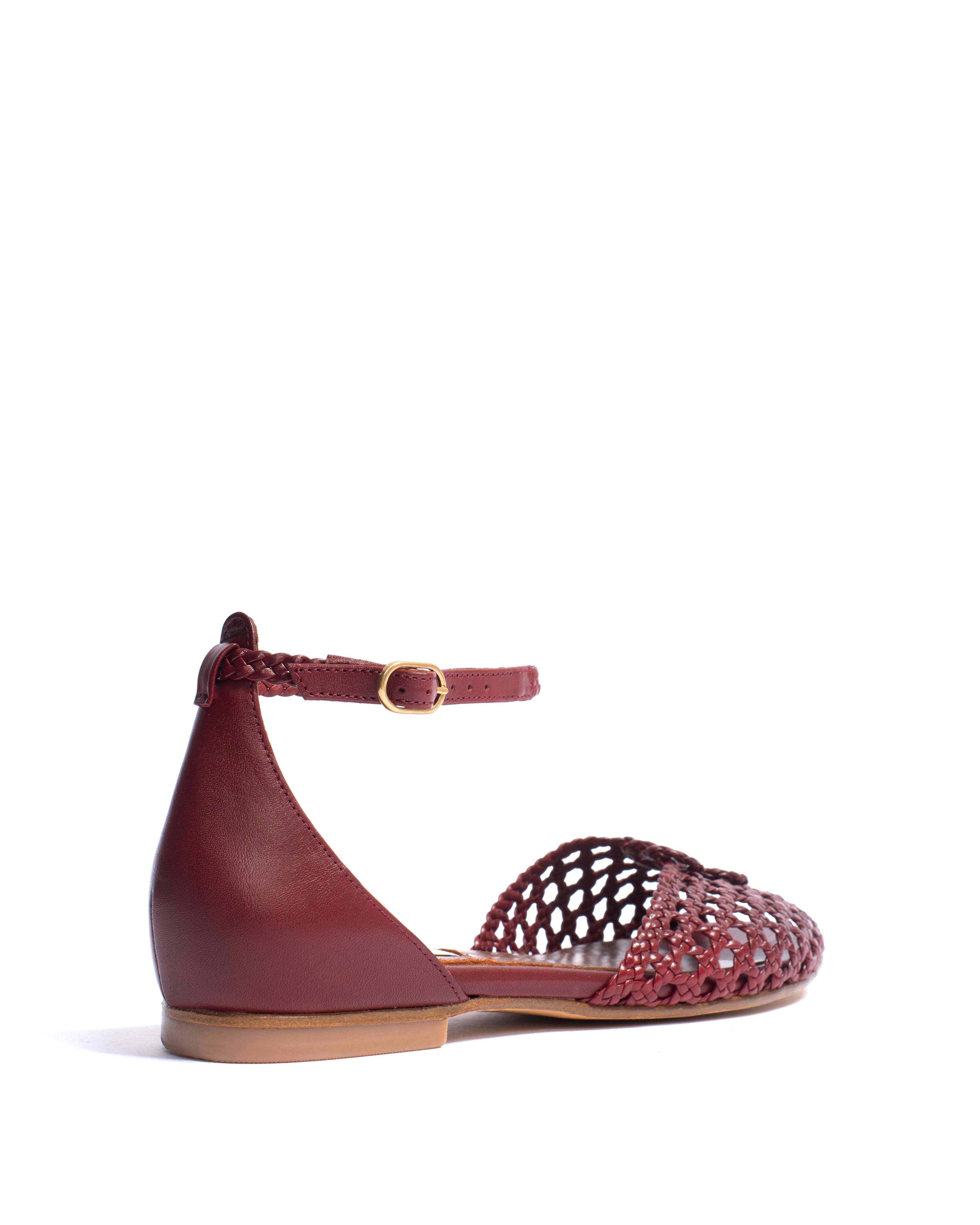 Lucy 10 hand-braided Hand-braided leather Pomegranate