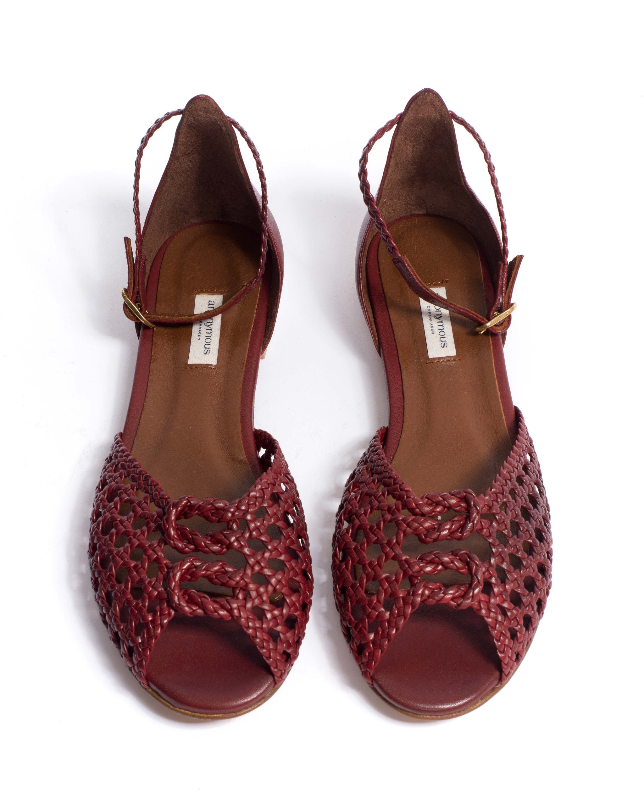 Lucy 10 Hand-braided leather Pomegranate - Anonymous Copenhagen Flat sandals