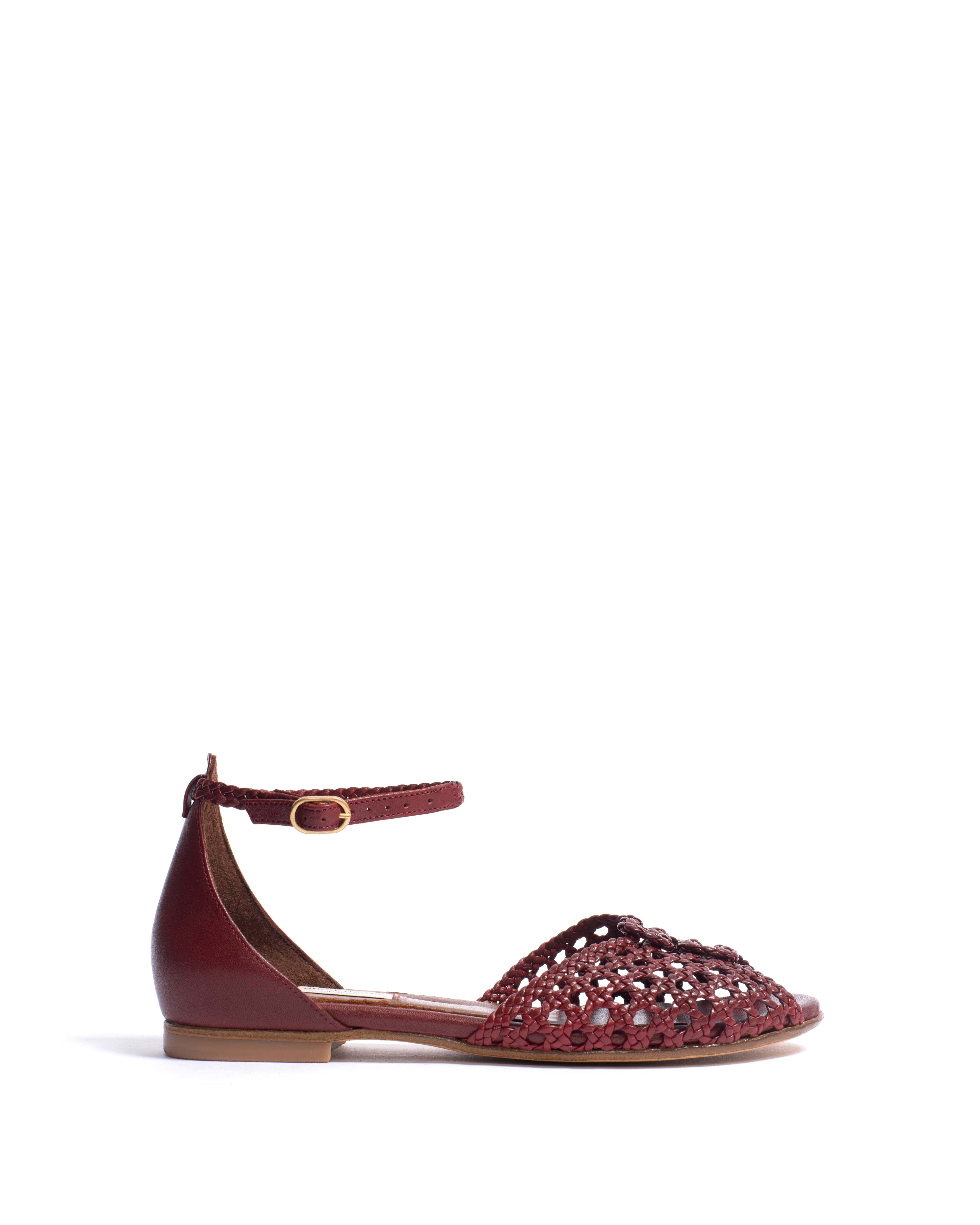Lucy 10 hand-braided Hand-braided leather Pomegranate