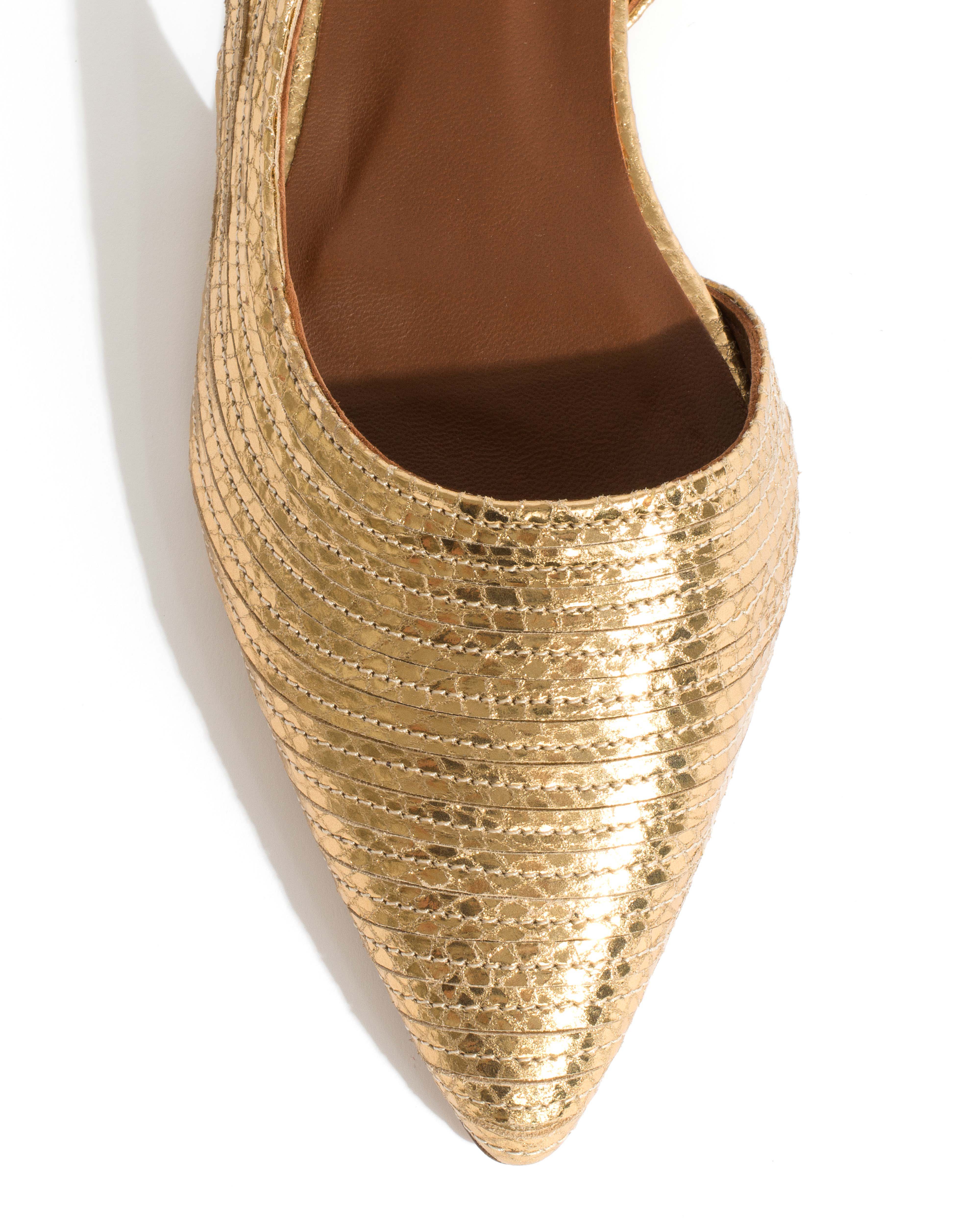 Carla 10 Snake metallic calf Gold