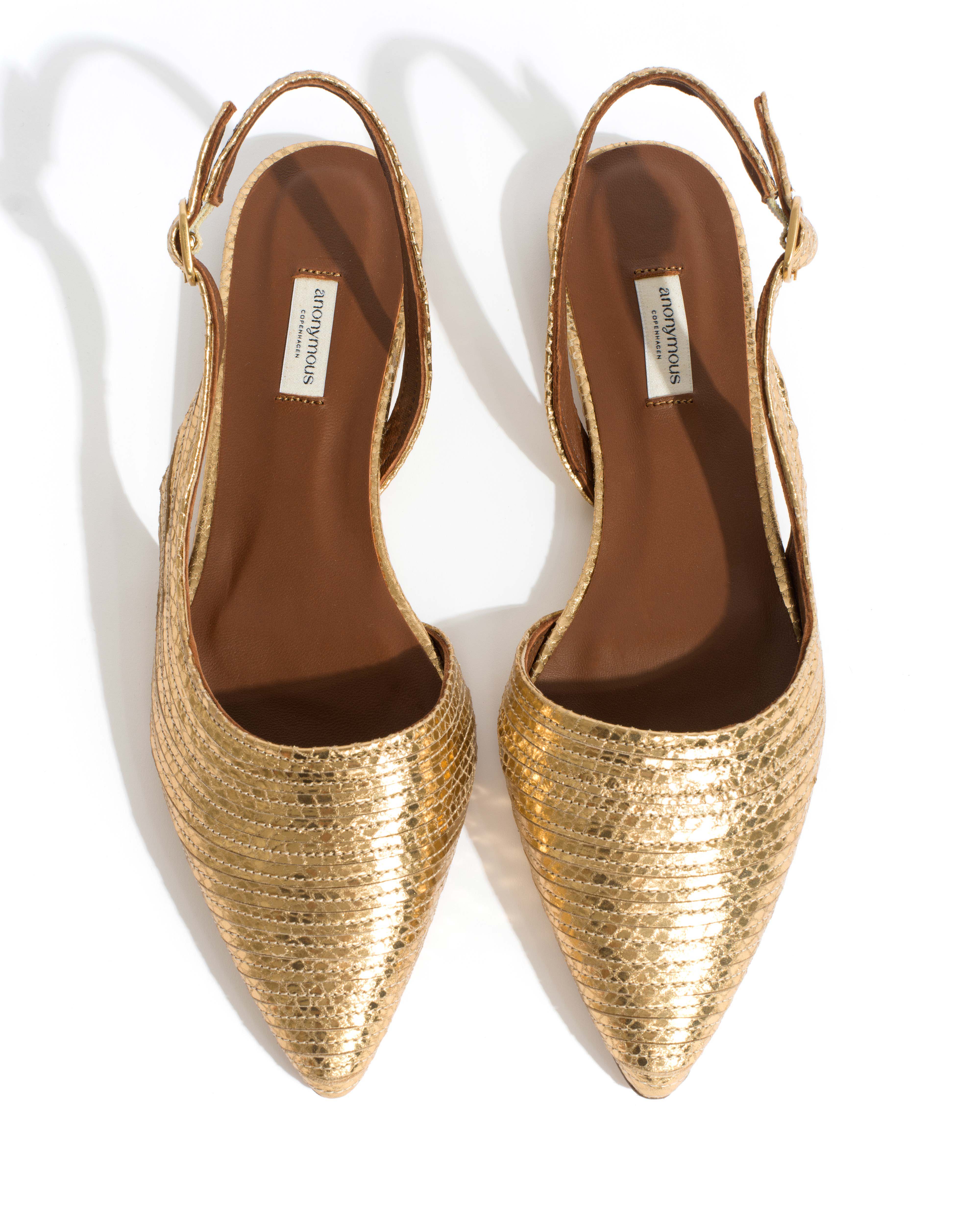 Carla 10 Snake metallic calf Gold
