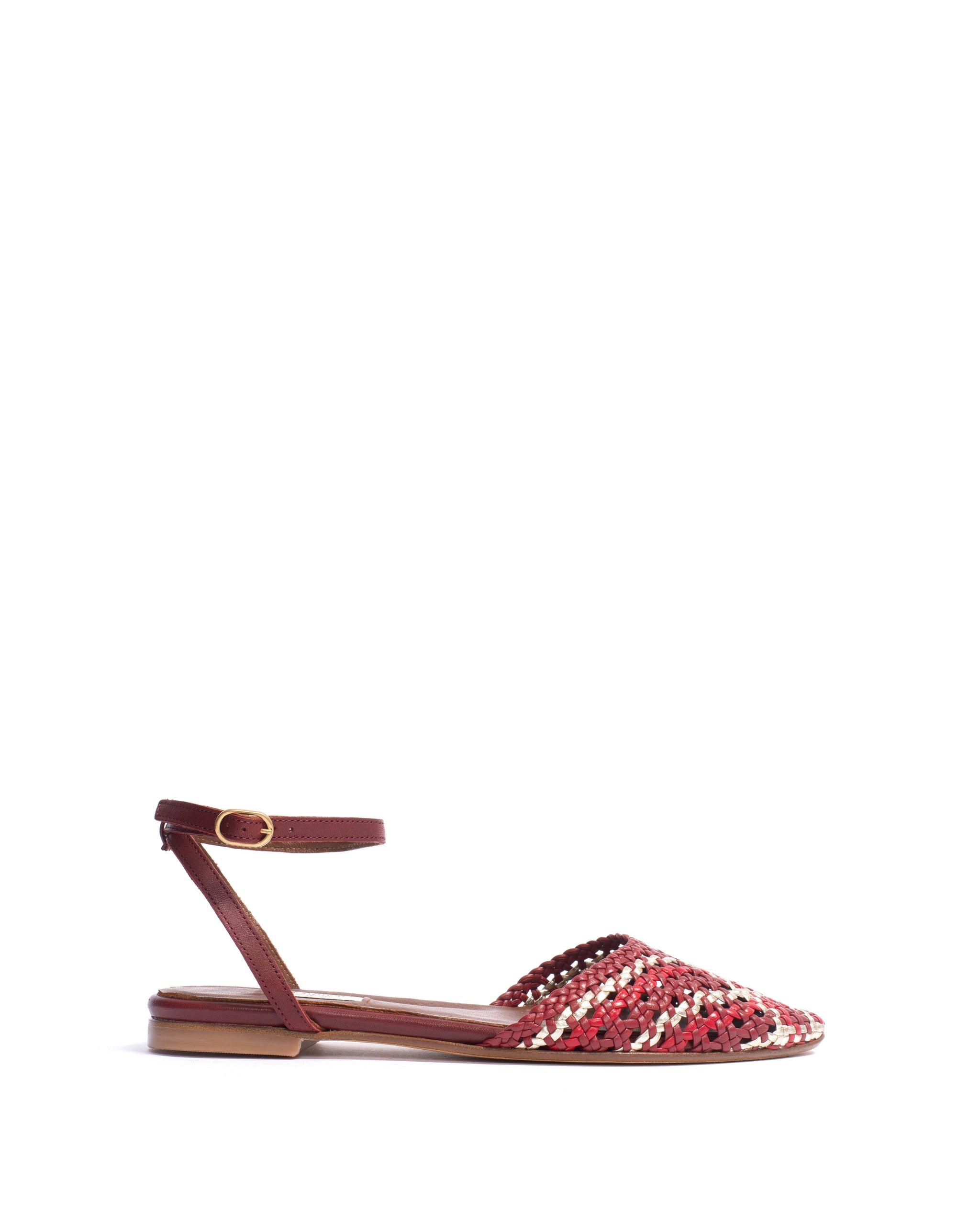 Senara 10 Hand-braided leather Pomegranate mix - Anonymous Copenhagen Shoes