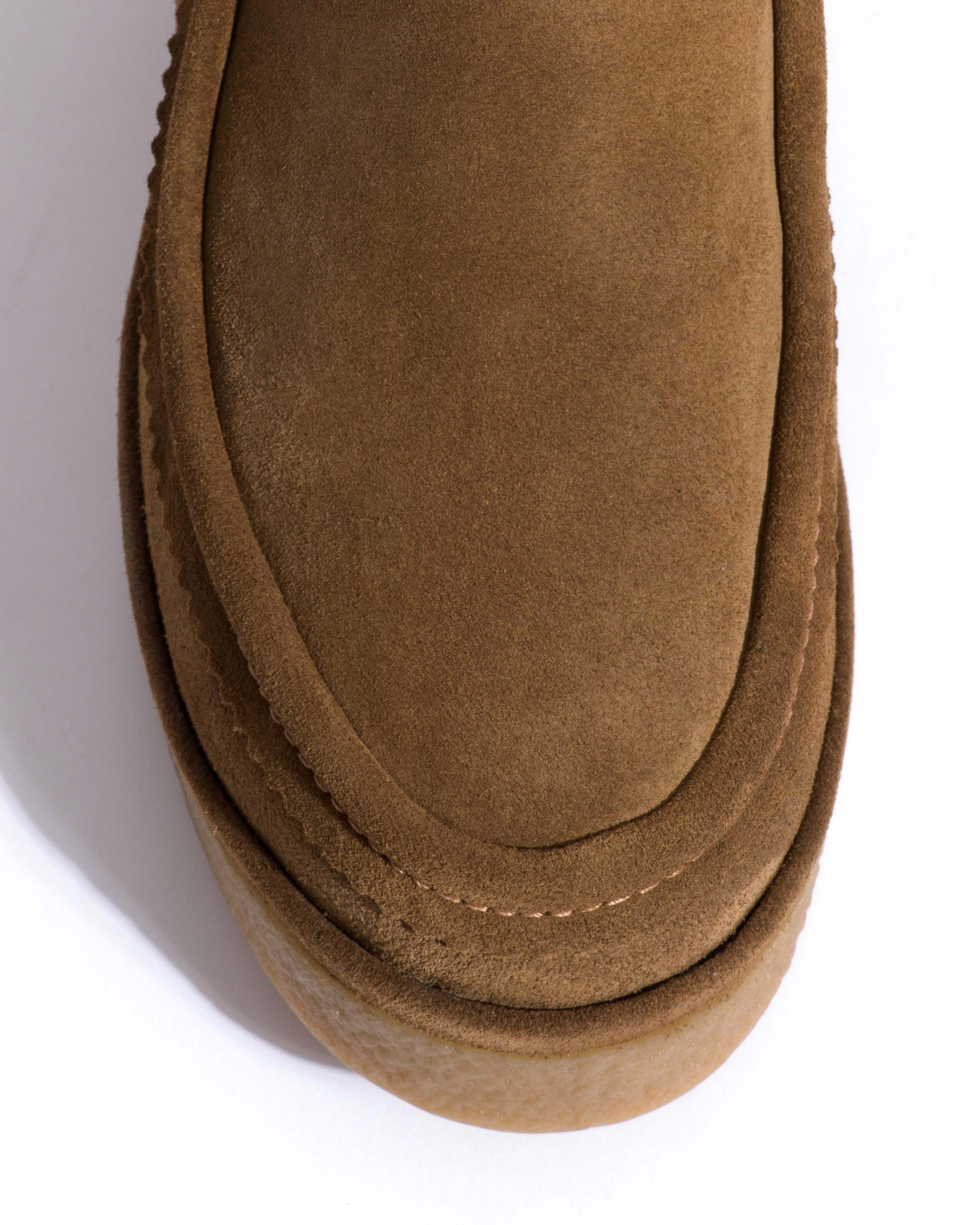 Bambie 65 platform lamb shearling Calf suede & sole Cinnamon & natural