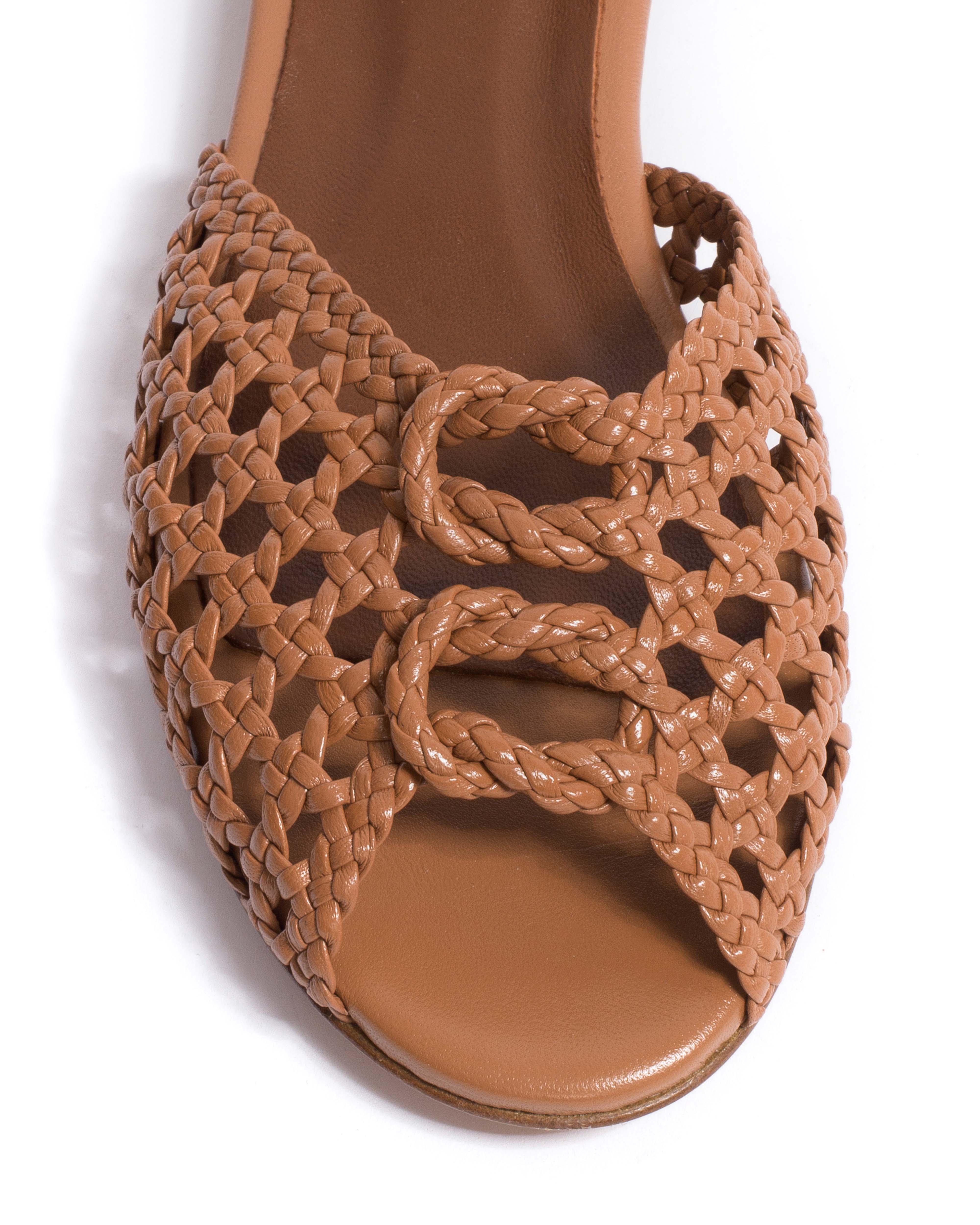 Lucy 10 hand-braided Hand-braided leather Caramel
