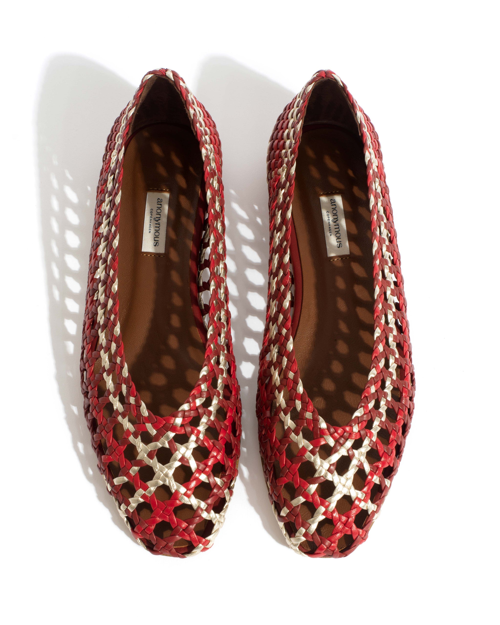 Sessi 10 Hand-braided leather Pomegranate mix - Anonymous Copenhagen Flat-loafers & ballerinas & pumps