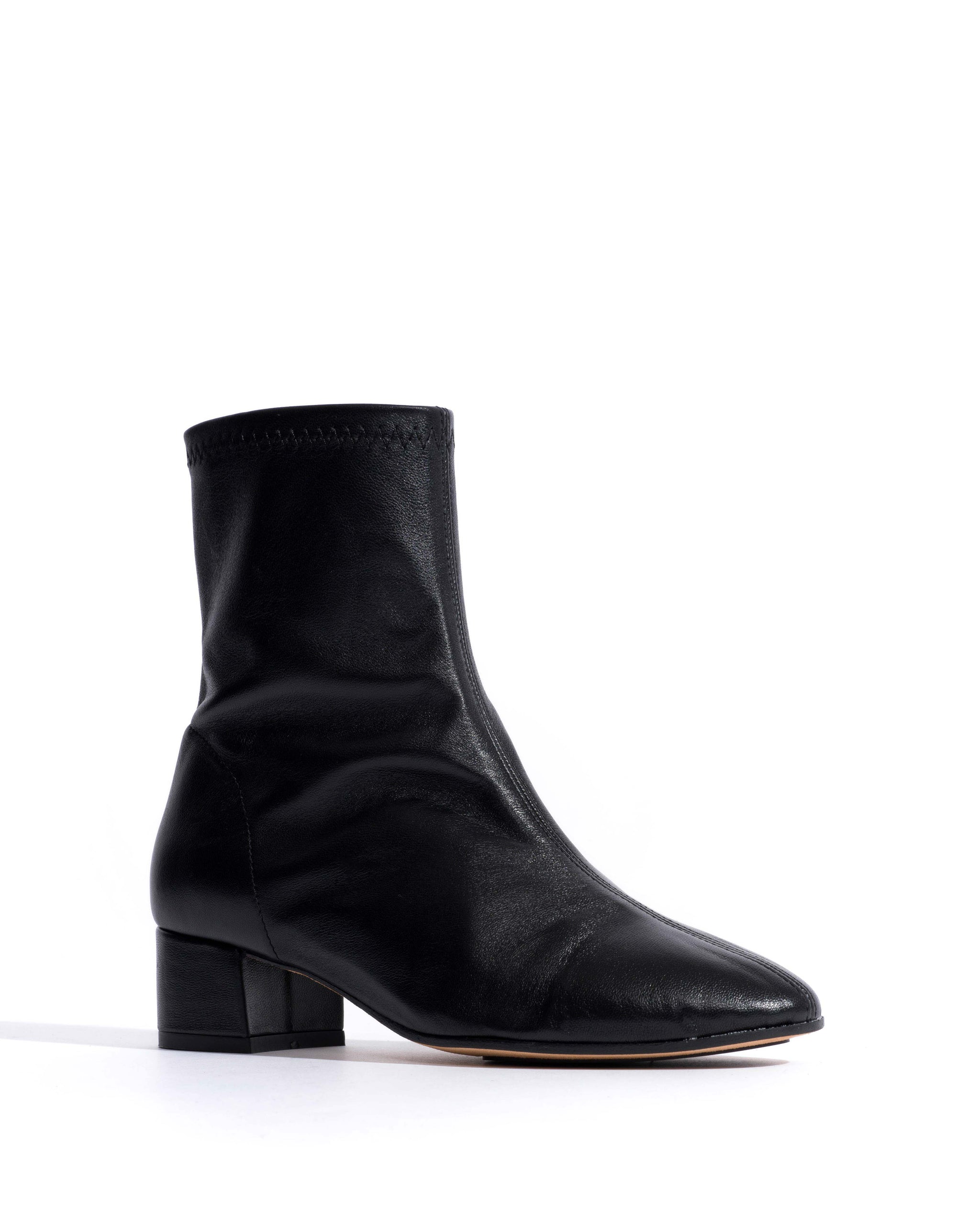 Hanny 40 covered stretch Silky lamb Black - Anonymous Copenhagen Ankle boots