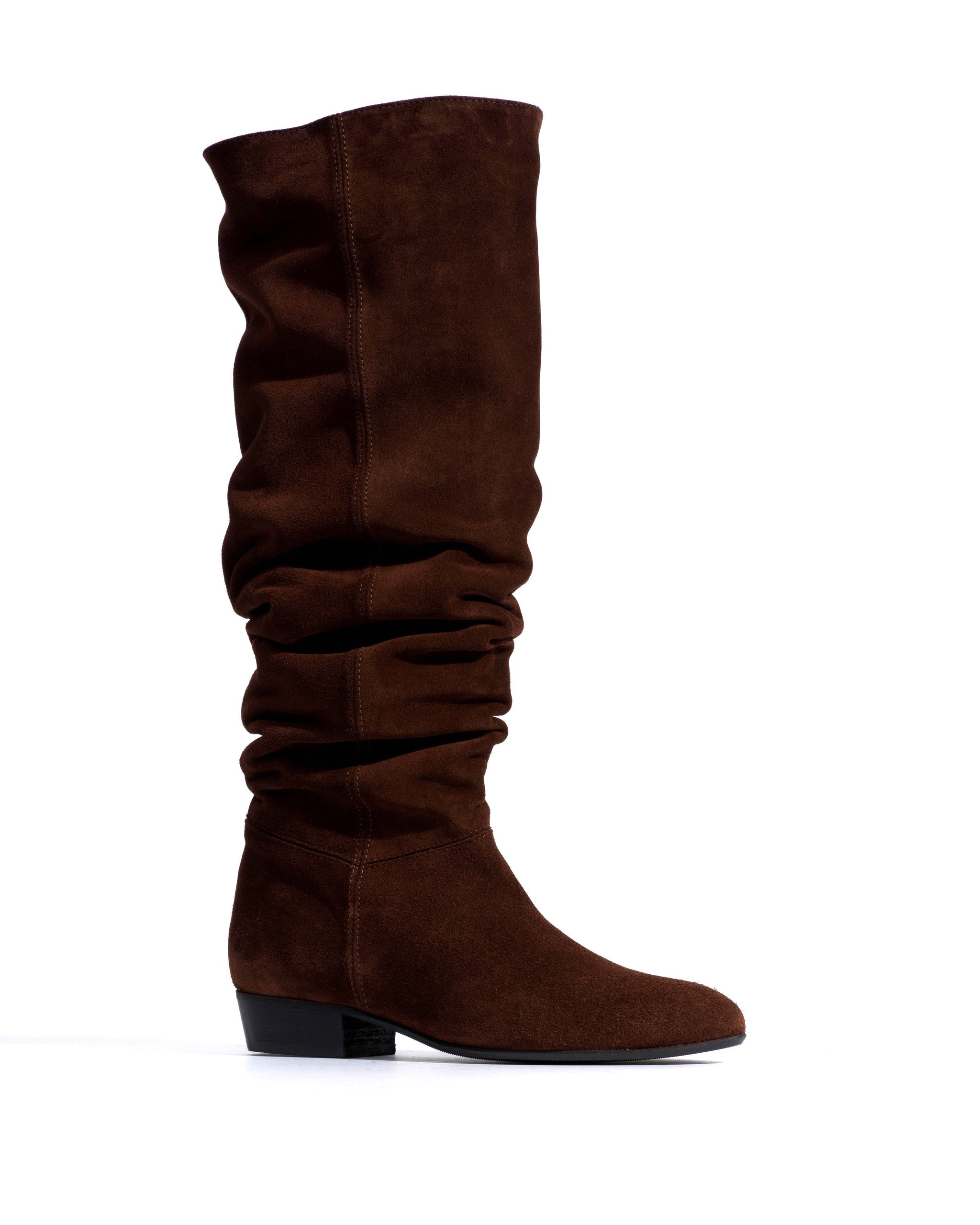 Jadah 20 Calf suede & sleek leather Chocolate - Anonymous Copenhagen High shaft boots