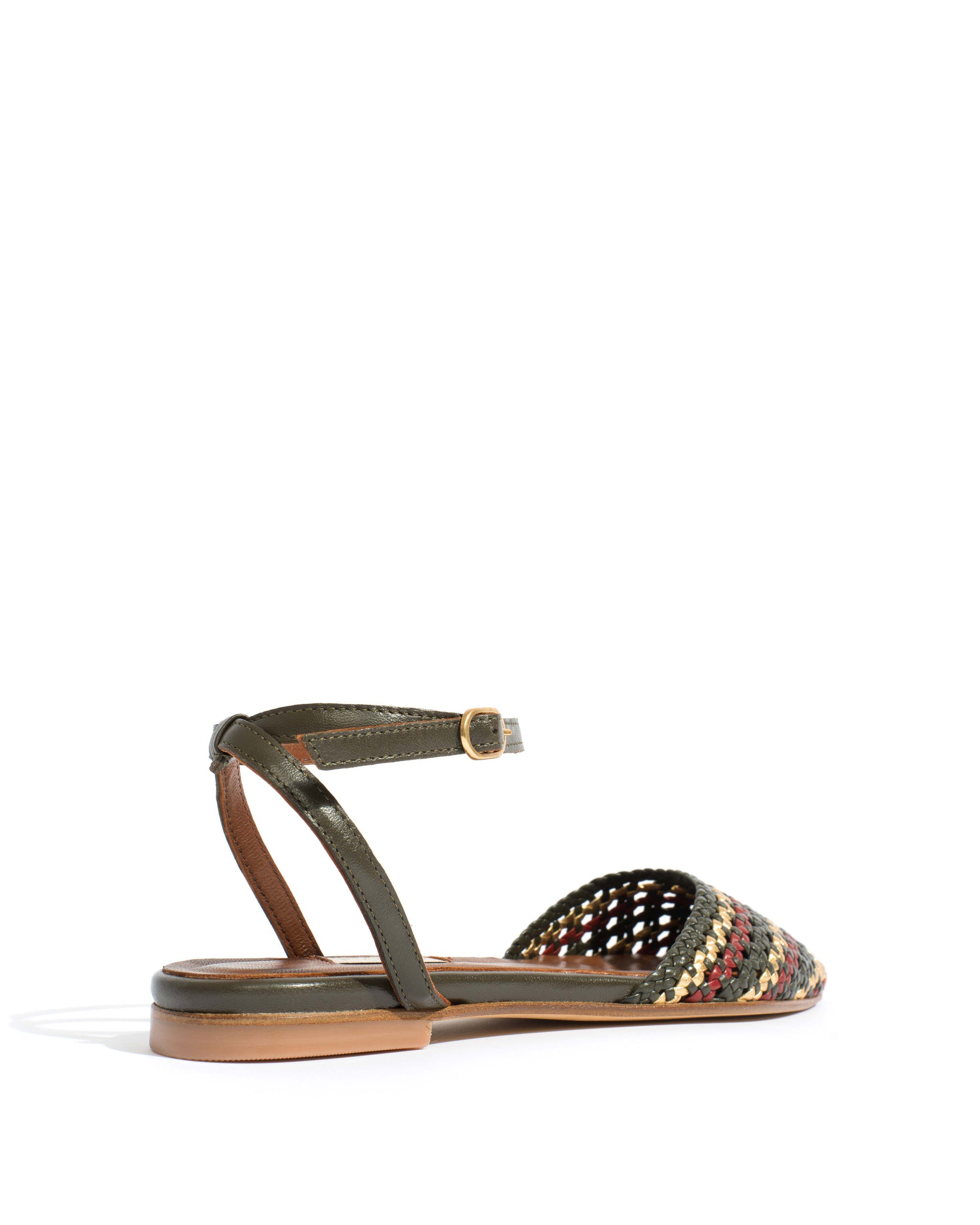 Senara 10 Hand-braided leather Moss green mix - Anonymous Copenhagen Shoes