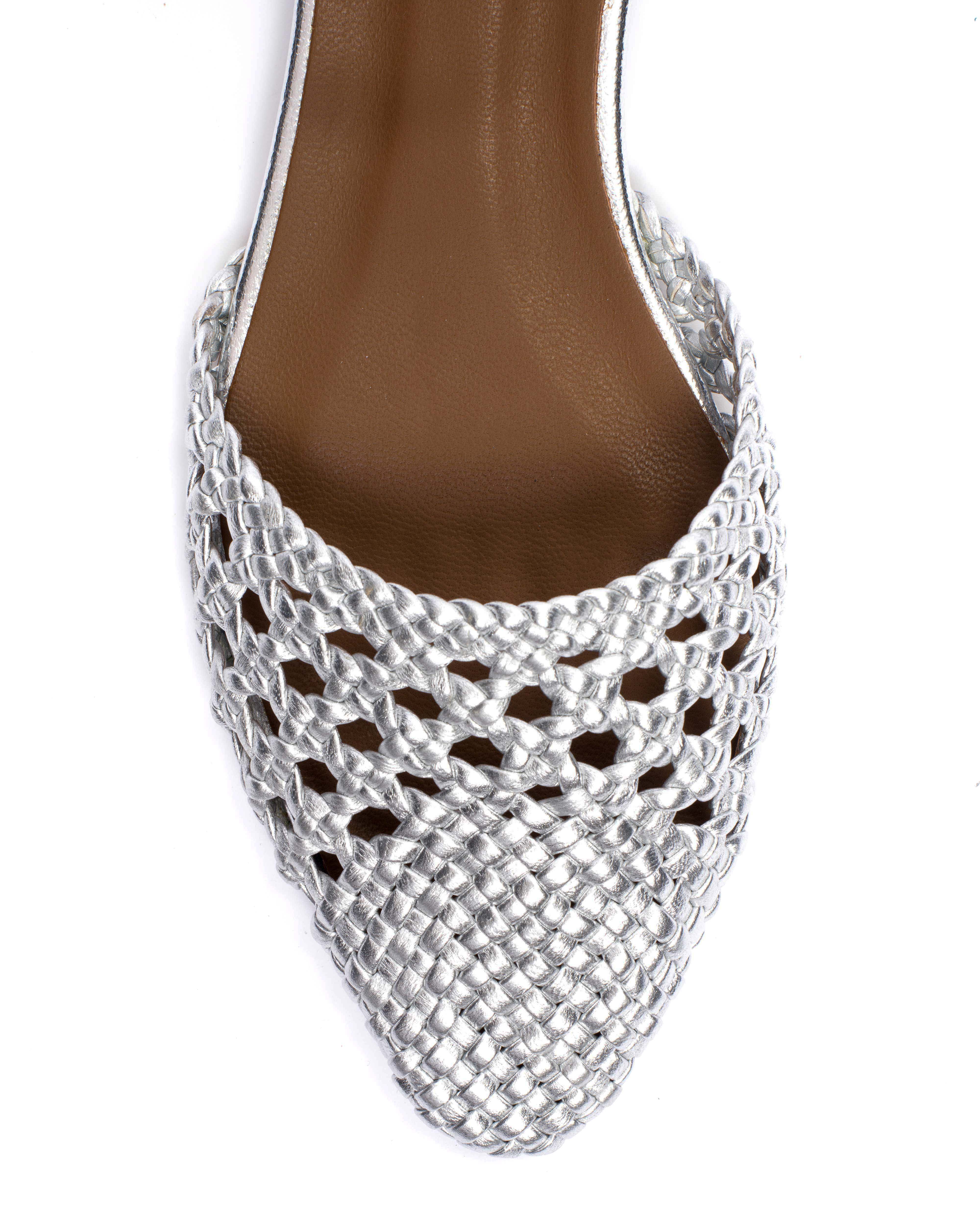 Senara 10 hand-braided Hand-braided leather Silver