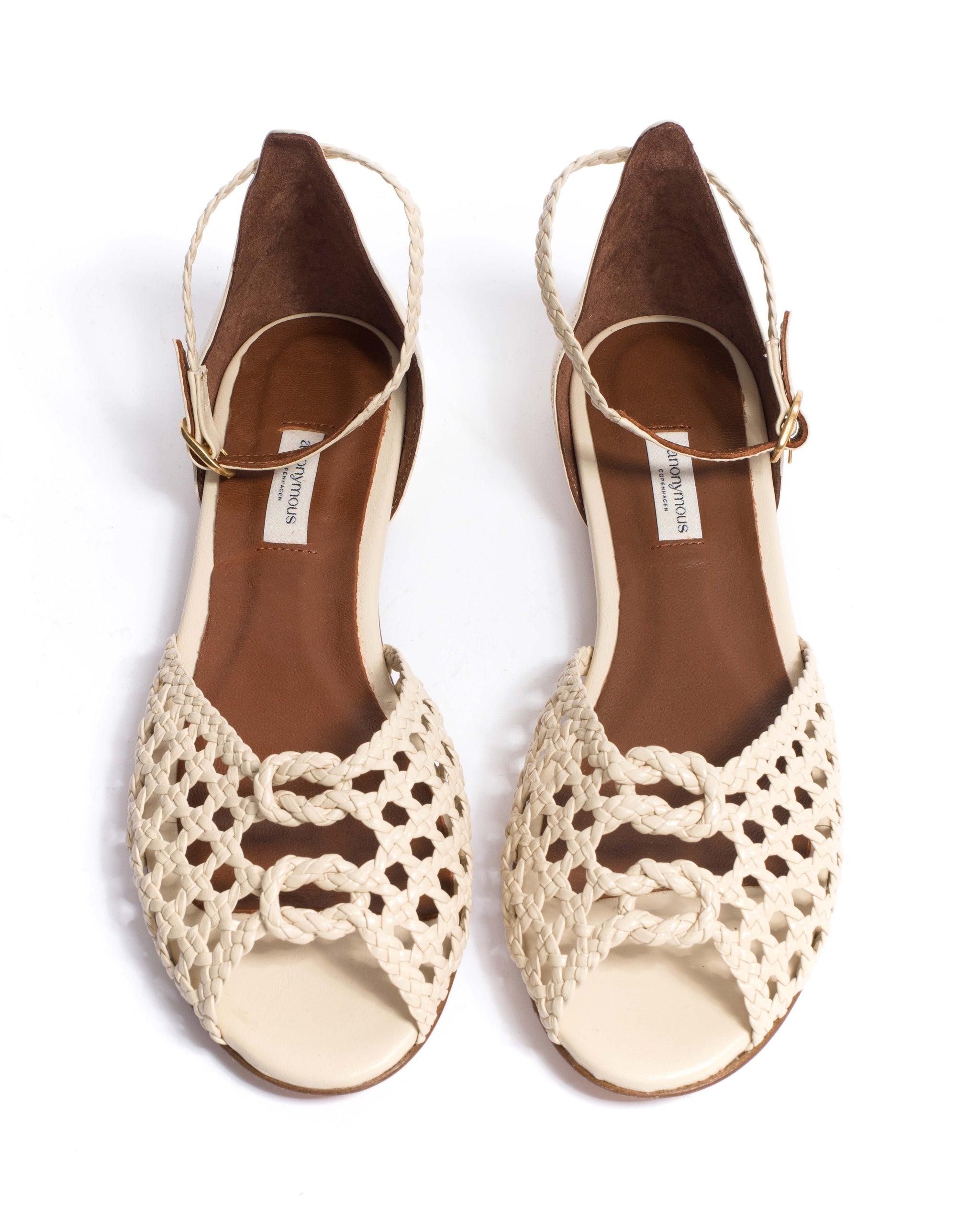 Lucy 10 Hand-braided leather White sand - Anonymous Copenhagen Flat sandals