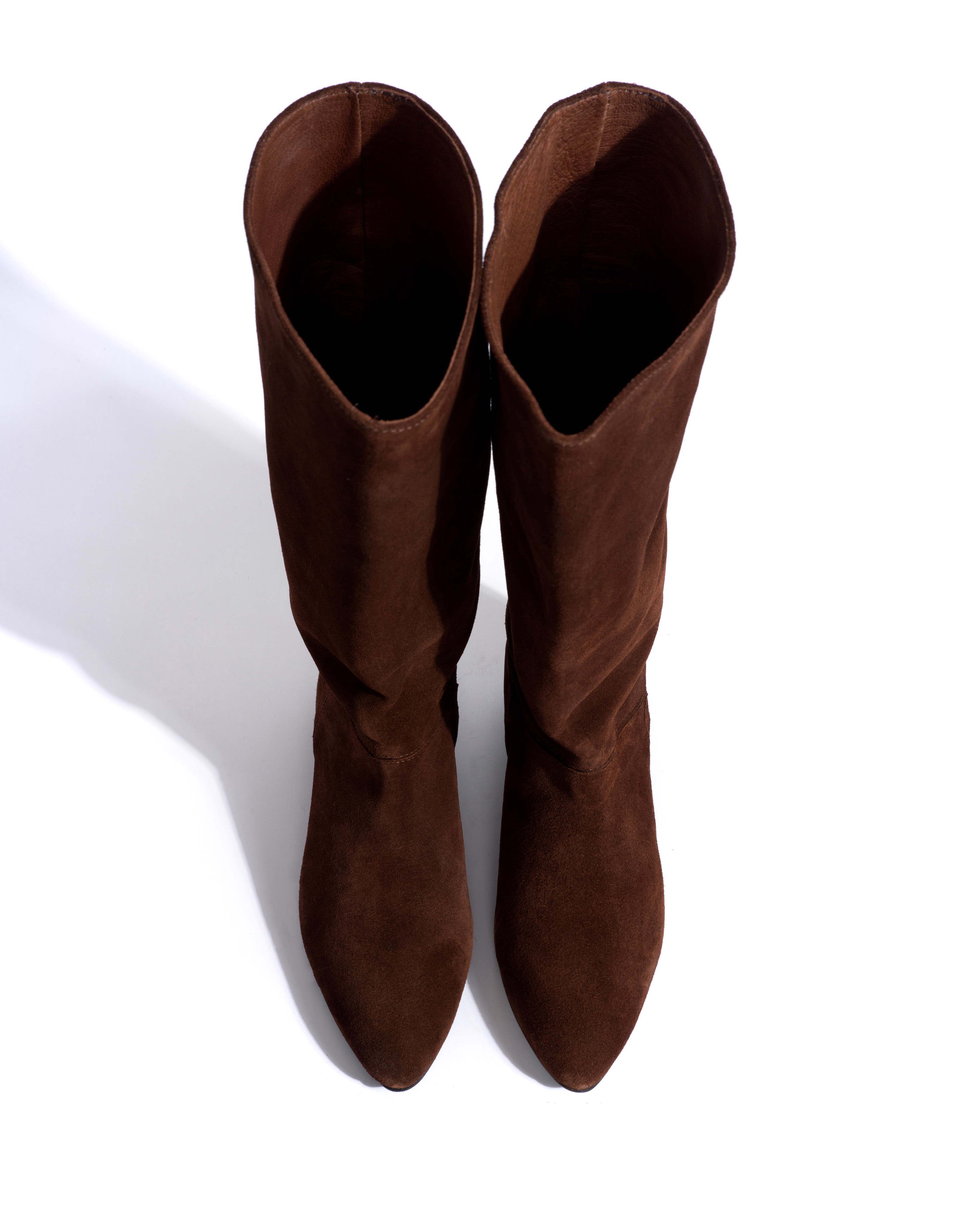 Jasmina 20 Calf suede & sleek leather Chocolate