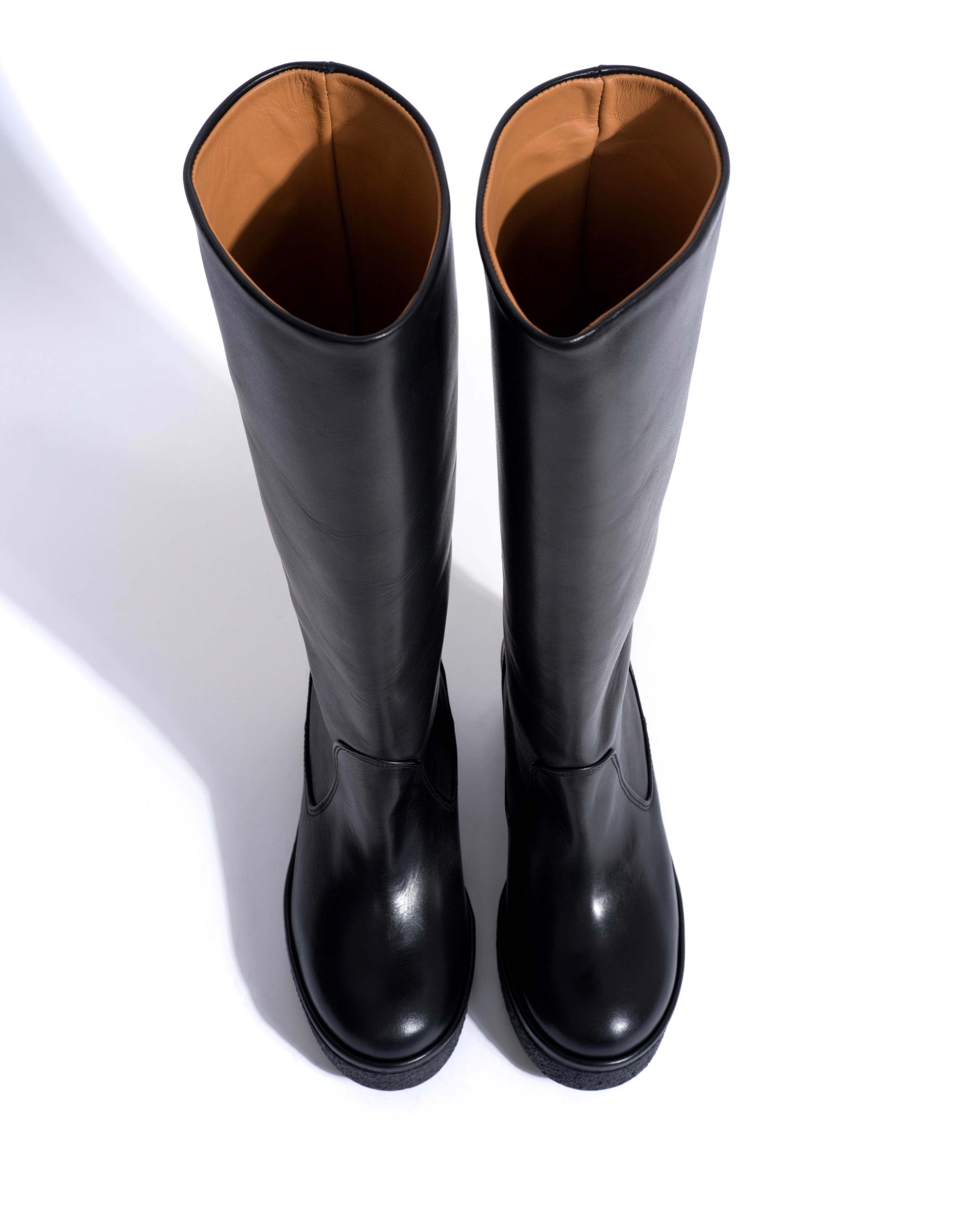 Valle 65 platform Soft calf & sole Black & black