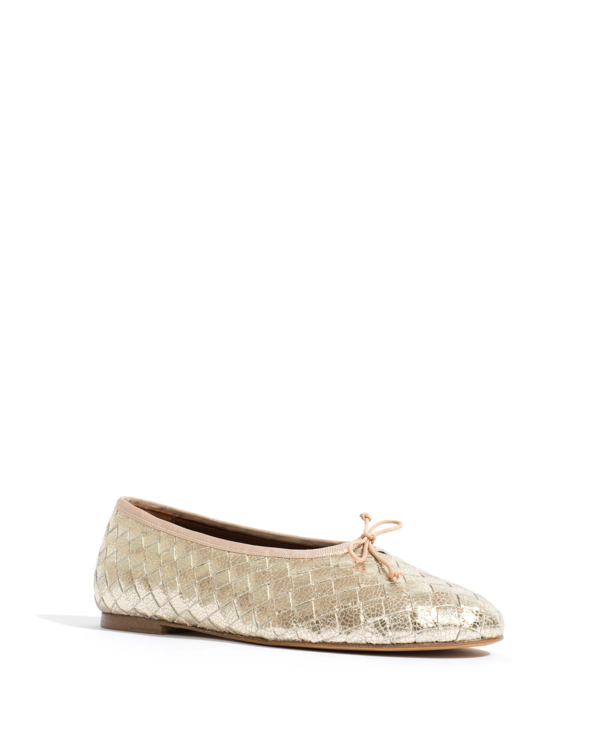 Sacha interlace Grained metallic goat Champagne - Anonymous Copenhagen Shoes