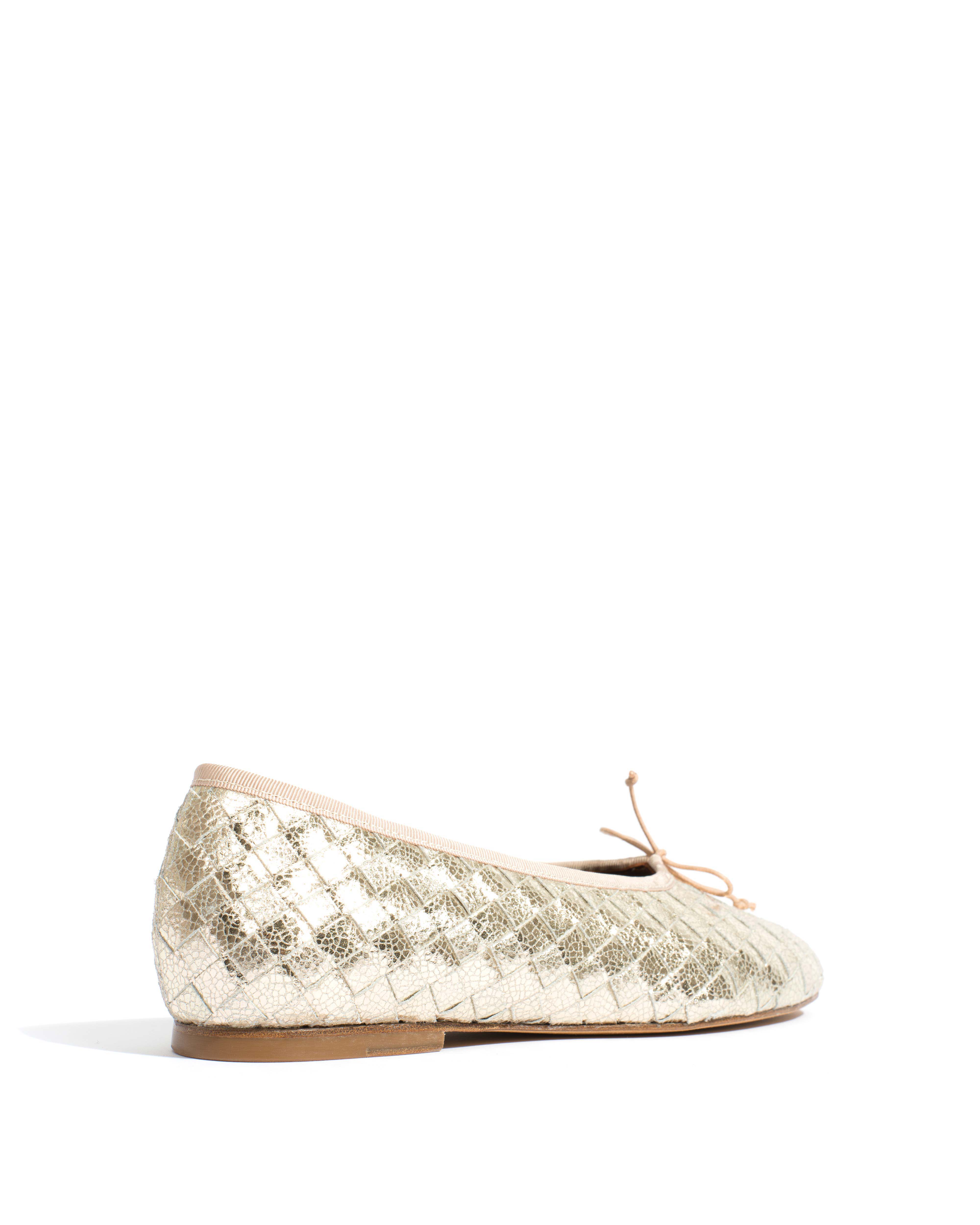Sacha interlace Grained metallic goat Champagne