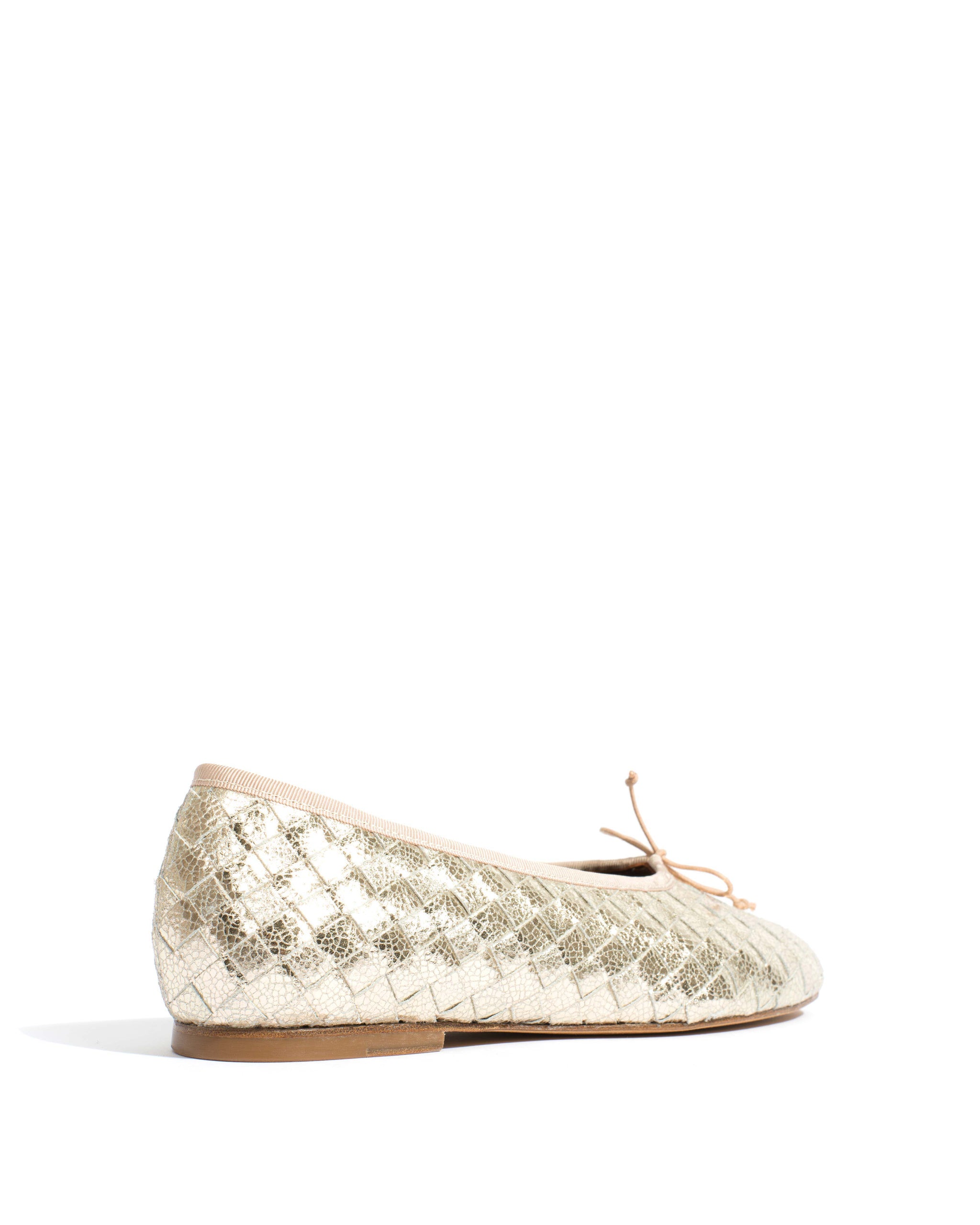 Sacha interlace Grained metallic goat Champagne - Anonymous Copenhagen Shoes