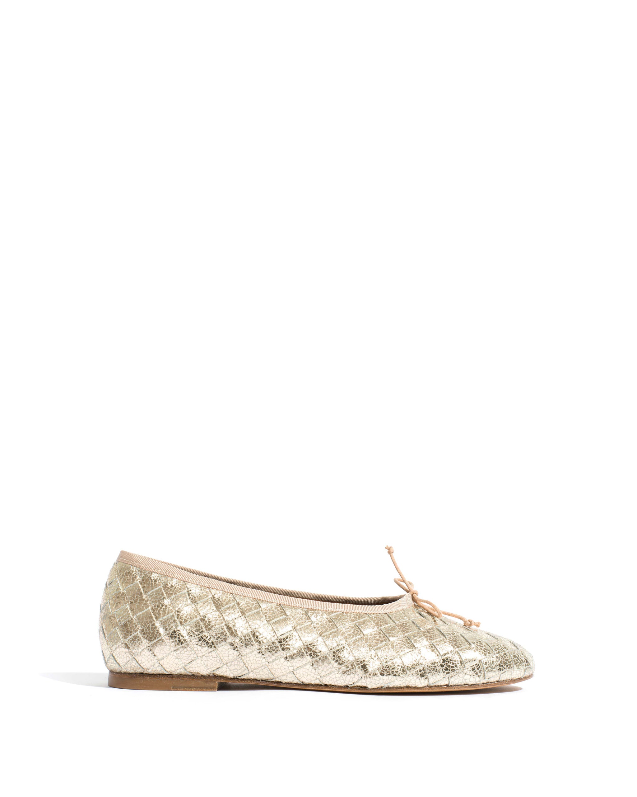 Sacha interlace Grained metallic goat Champagne - Anonymous Copenhagen Shoes