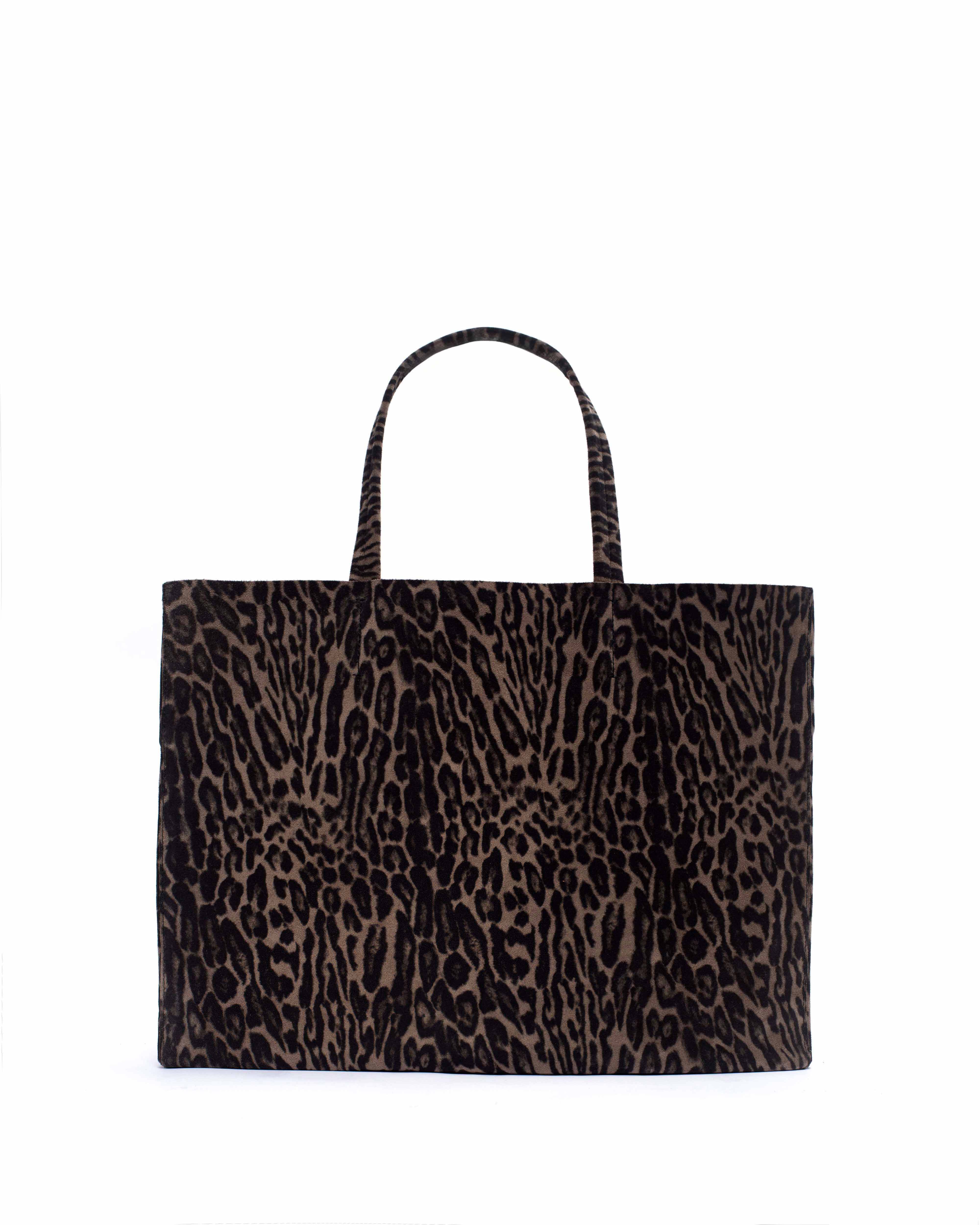 Ruba shopper Calf suede print Snow leopard