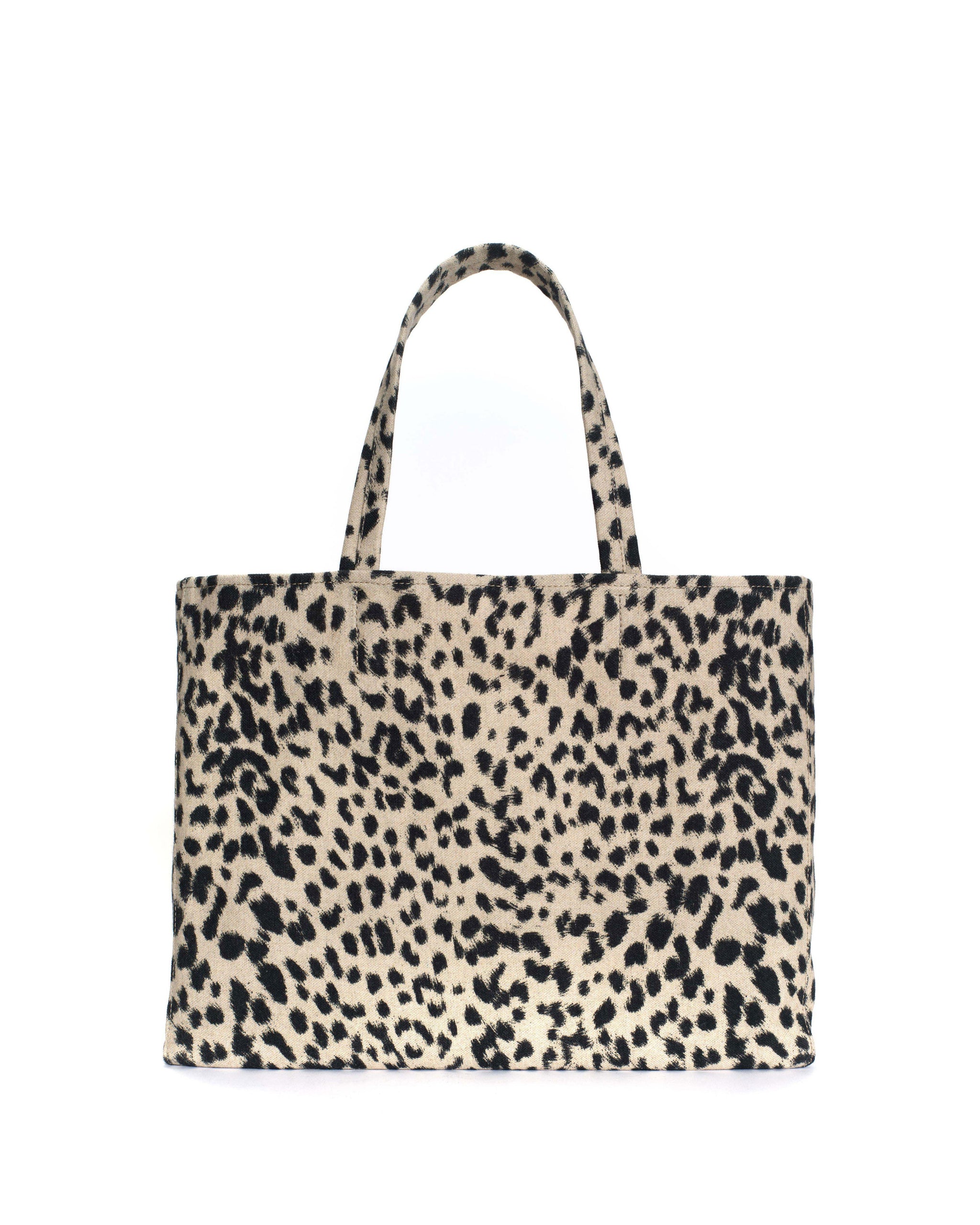 Ruba shopper Natural cotton-linen Leopard - Anonymous Copenhagen