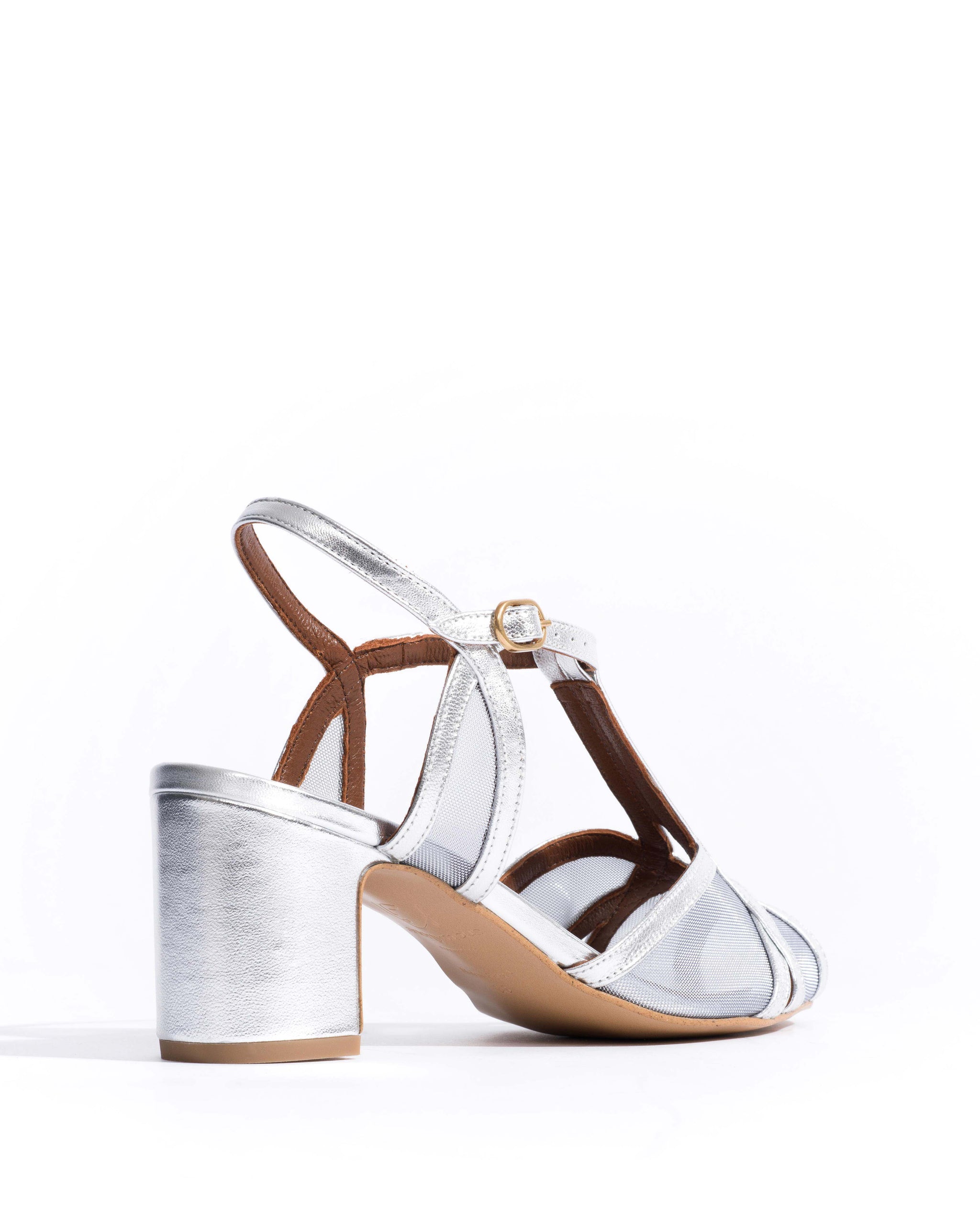 Therese 55 mesh Metallic goat & mesh Silver - Anonymous Copenhagen Heels