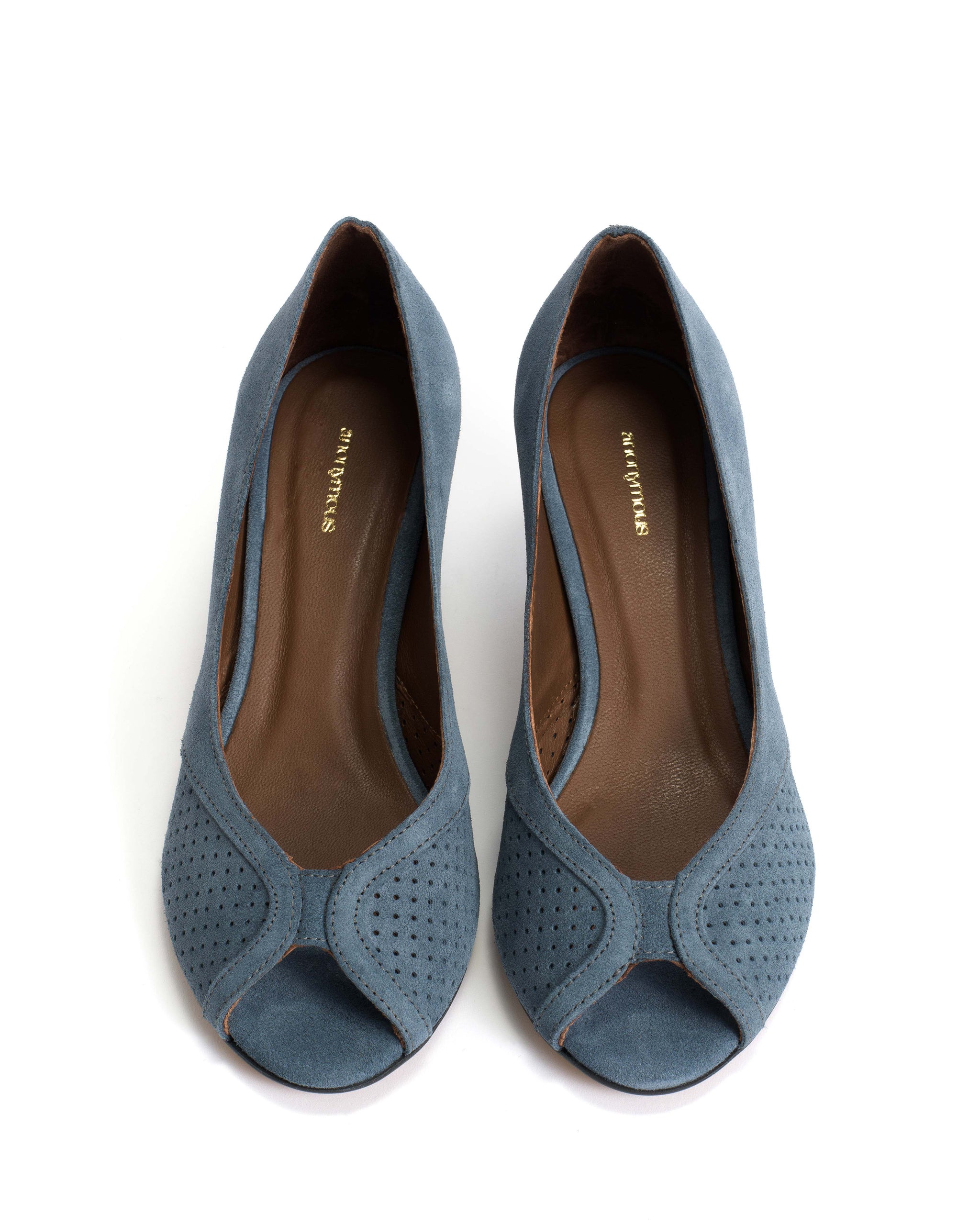 Tiffany stiletto Calf suede Denim blue - Anonymous Copenhagen