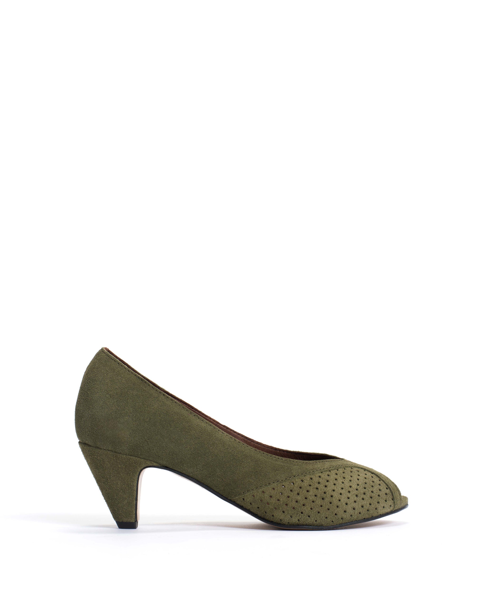 Tiffany stiletto Calf suede Olive green - Anonymous Copenhagen