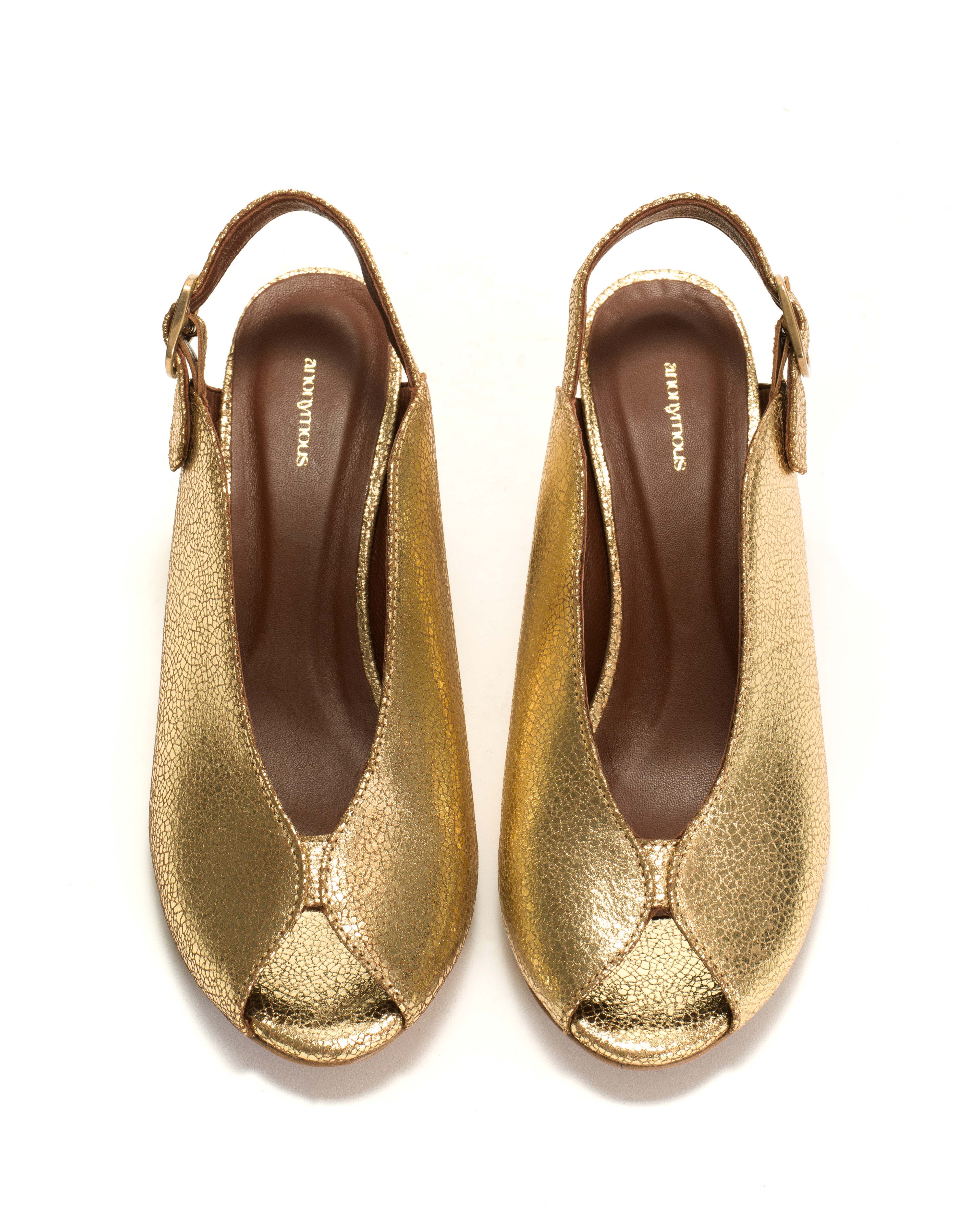 Trisia Crackled metallic goat Gold