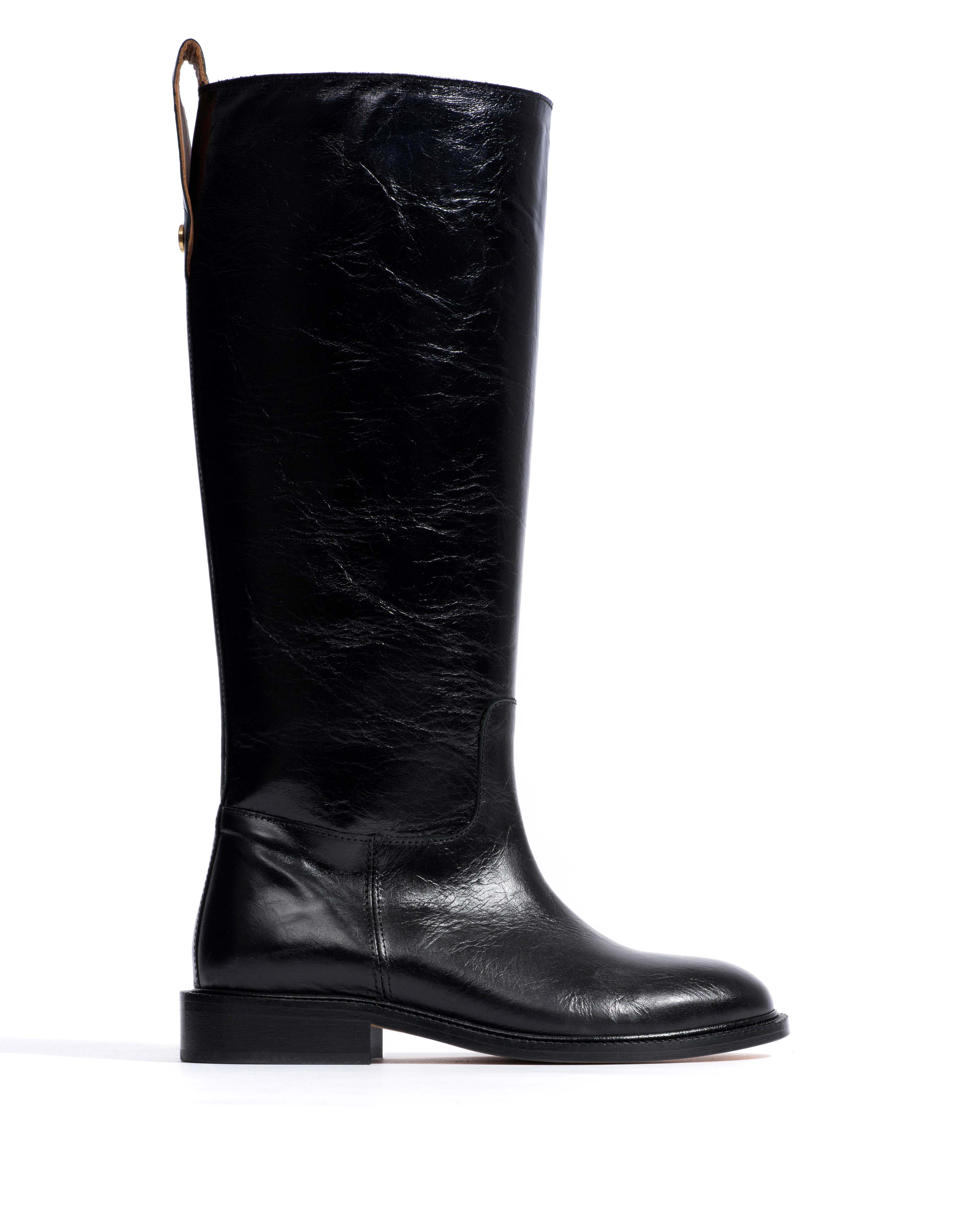 Semih Crinkled soft calf Black