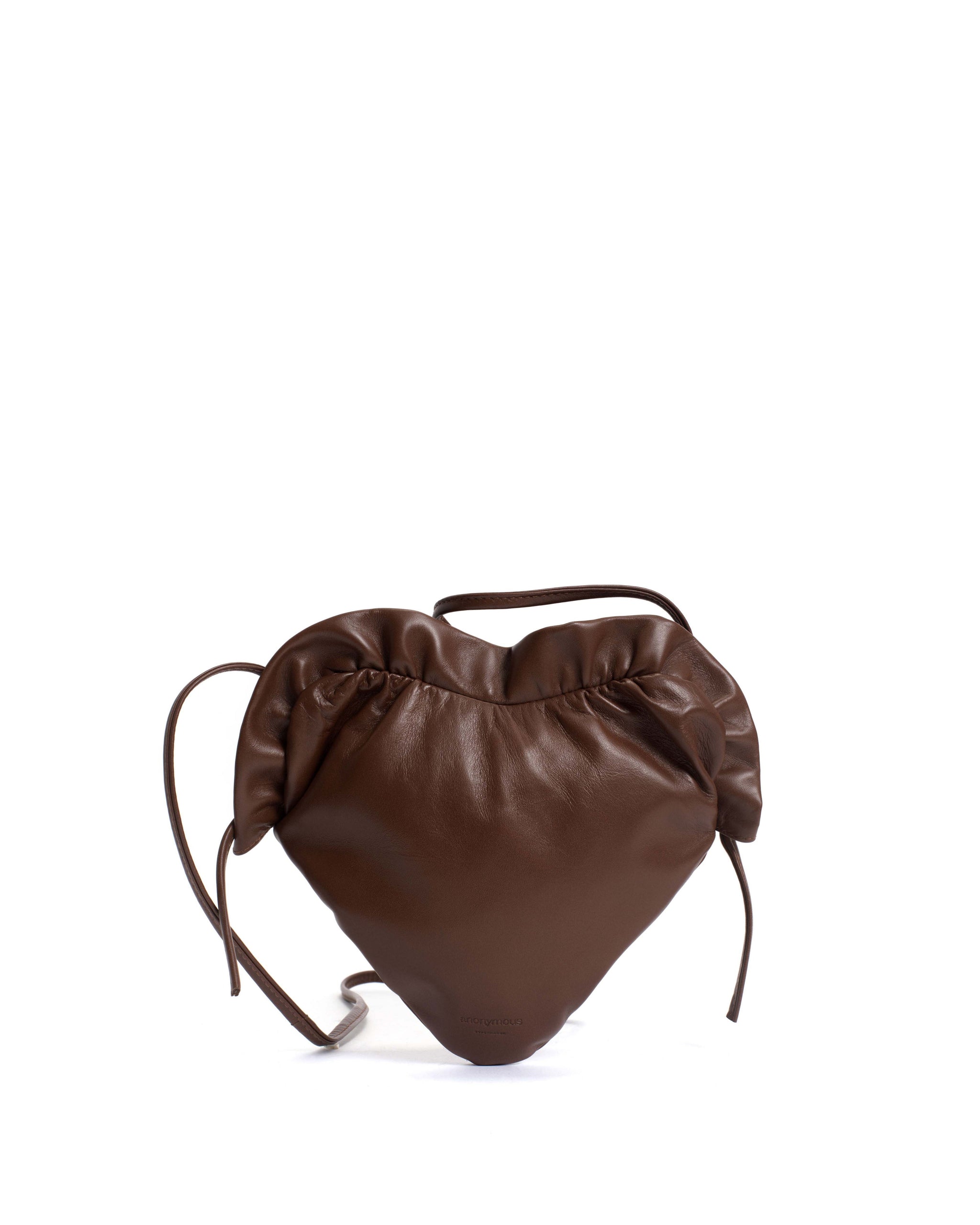 Zally heart bag Shiny lamb Chocolate - Anonymous Copenhagen