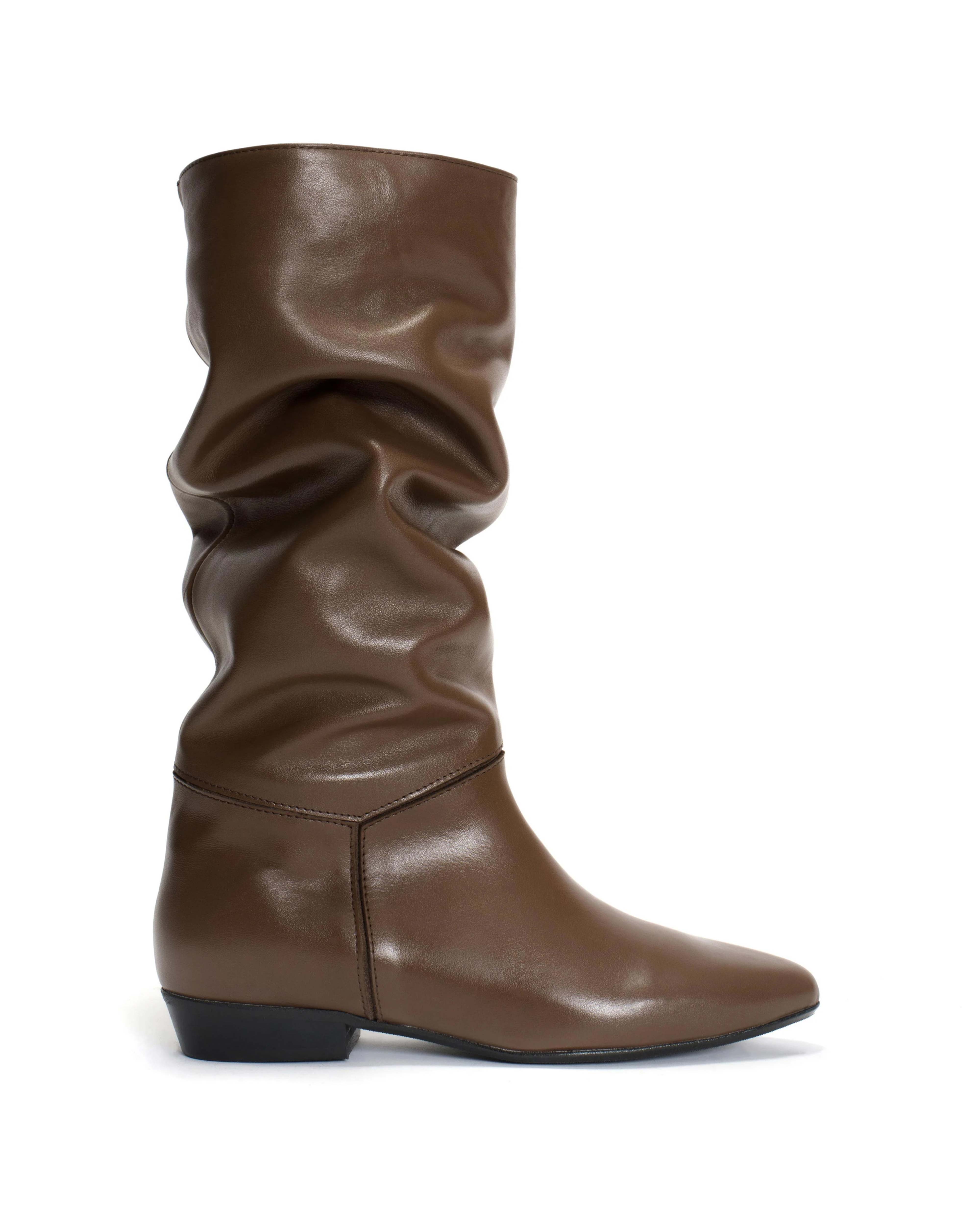 Jasmina 20 Soft calf & suede leather Dark taupe