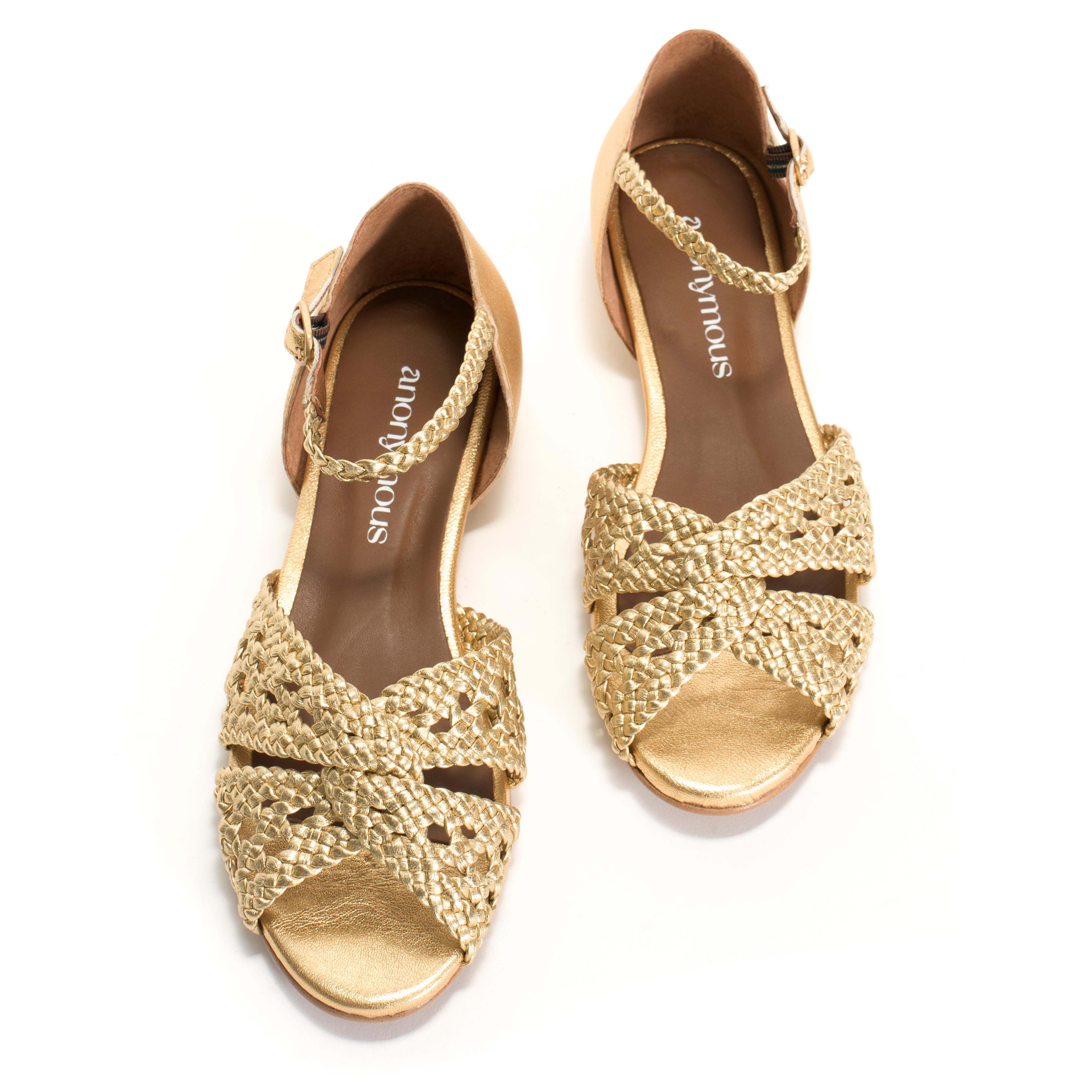 Olina 20 Hand-braided leather Gold