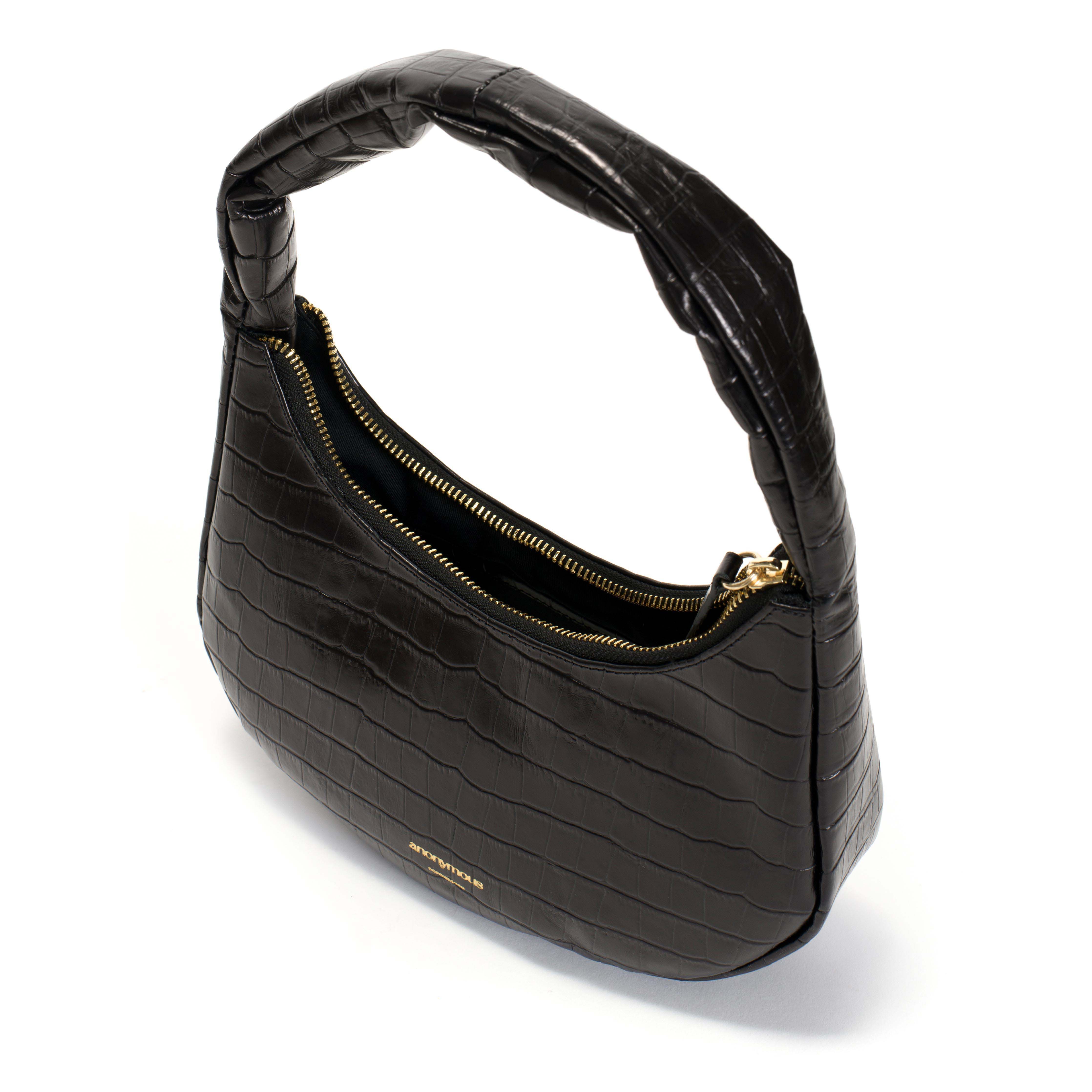 Shane petite pillow bag Croco calf Black