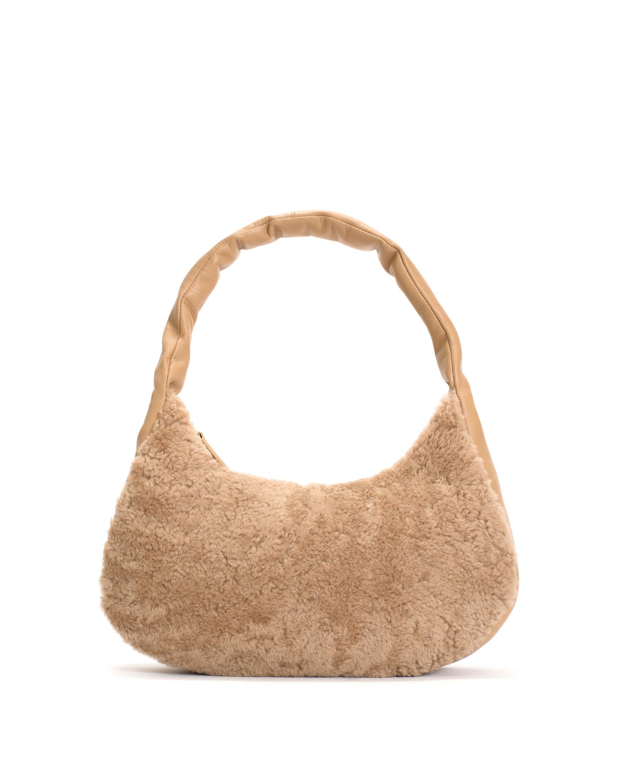 Shane Grand pillow bag Shearling & Shiny lamb Desert sand - Anonymous Copenhagen
