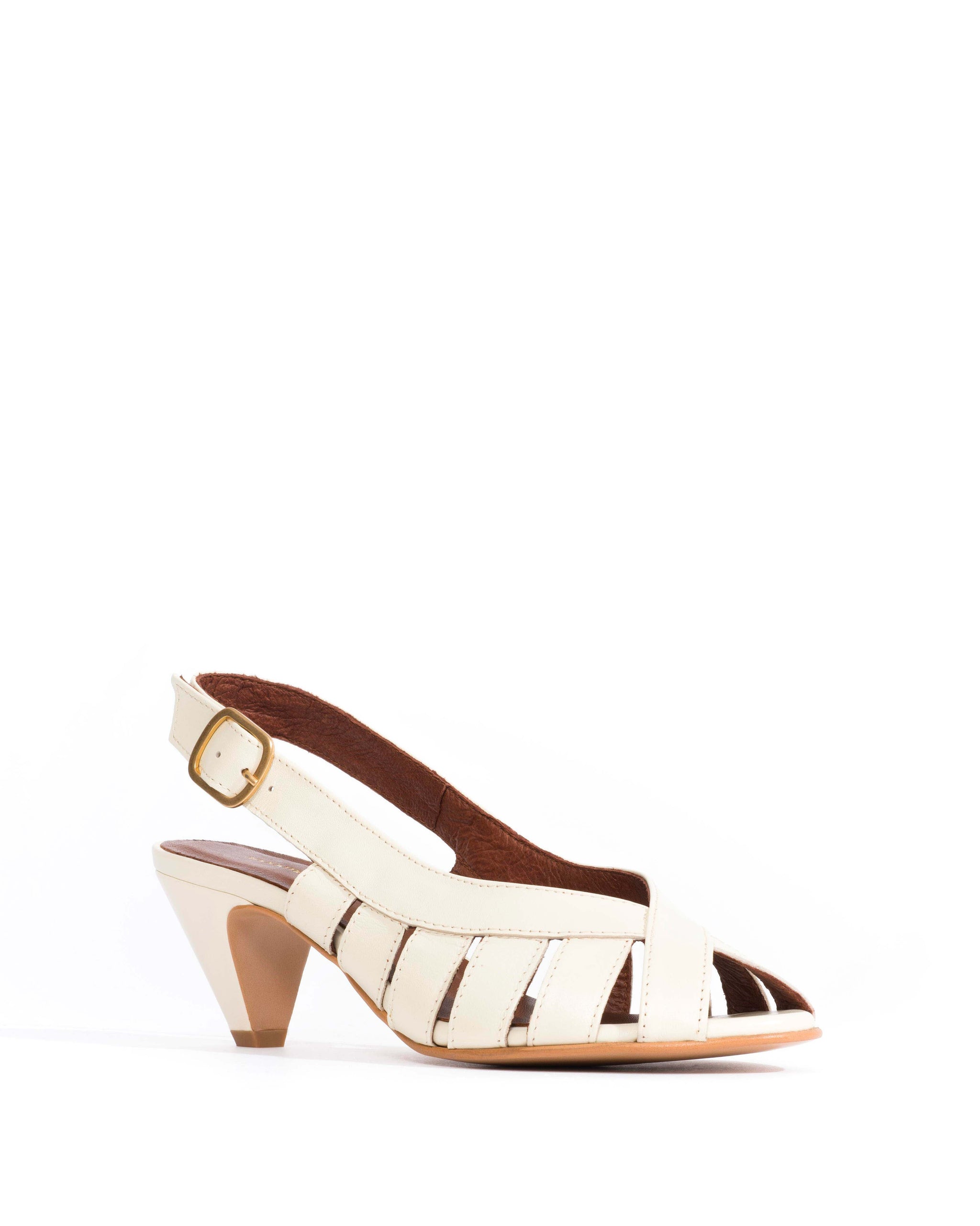 Sophie 50 stiletto Shiny lamb White sand - Anonymous Copenhagen Heels