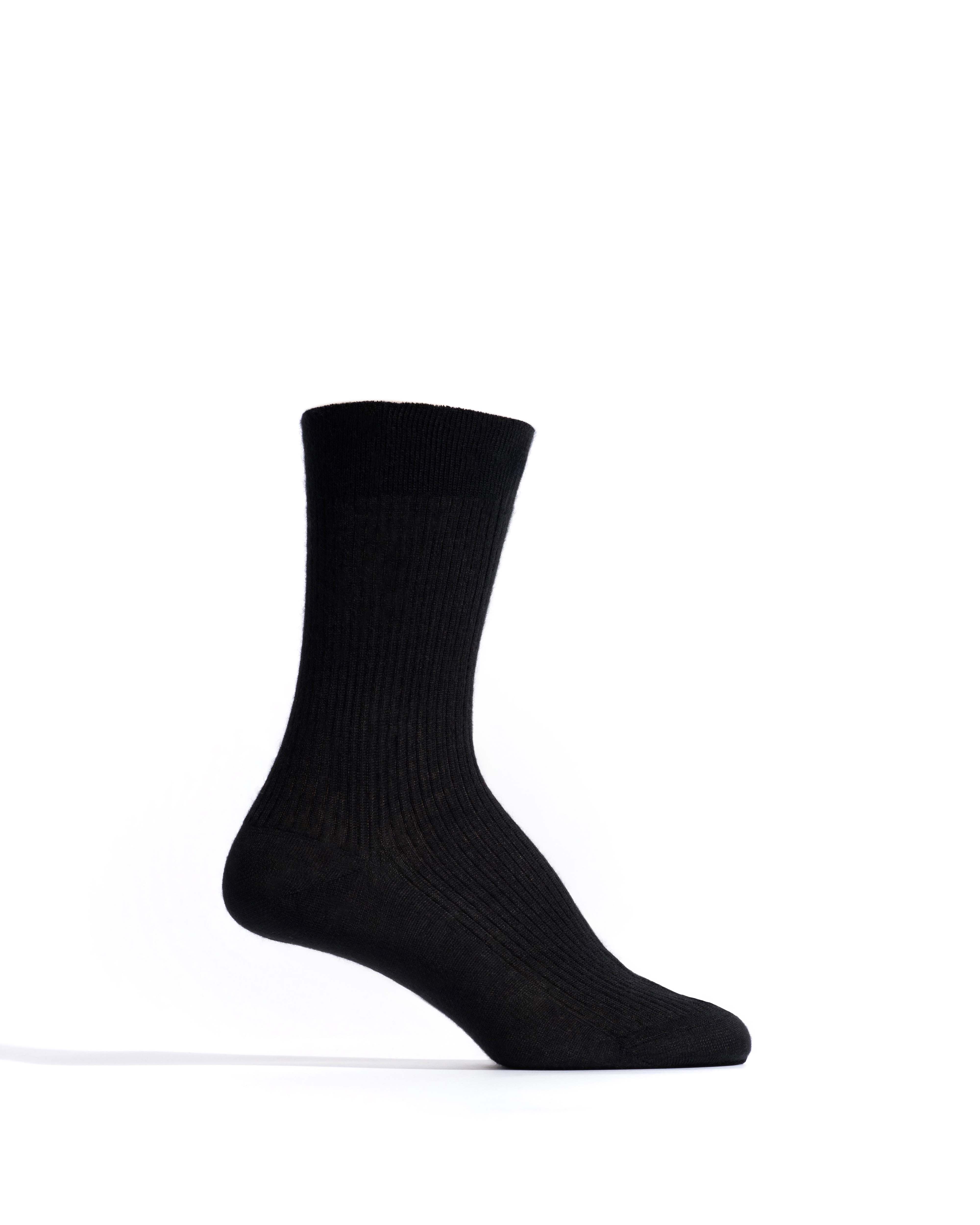 Ines silk cashmere socks 30% silk 70% cashmere Black