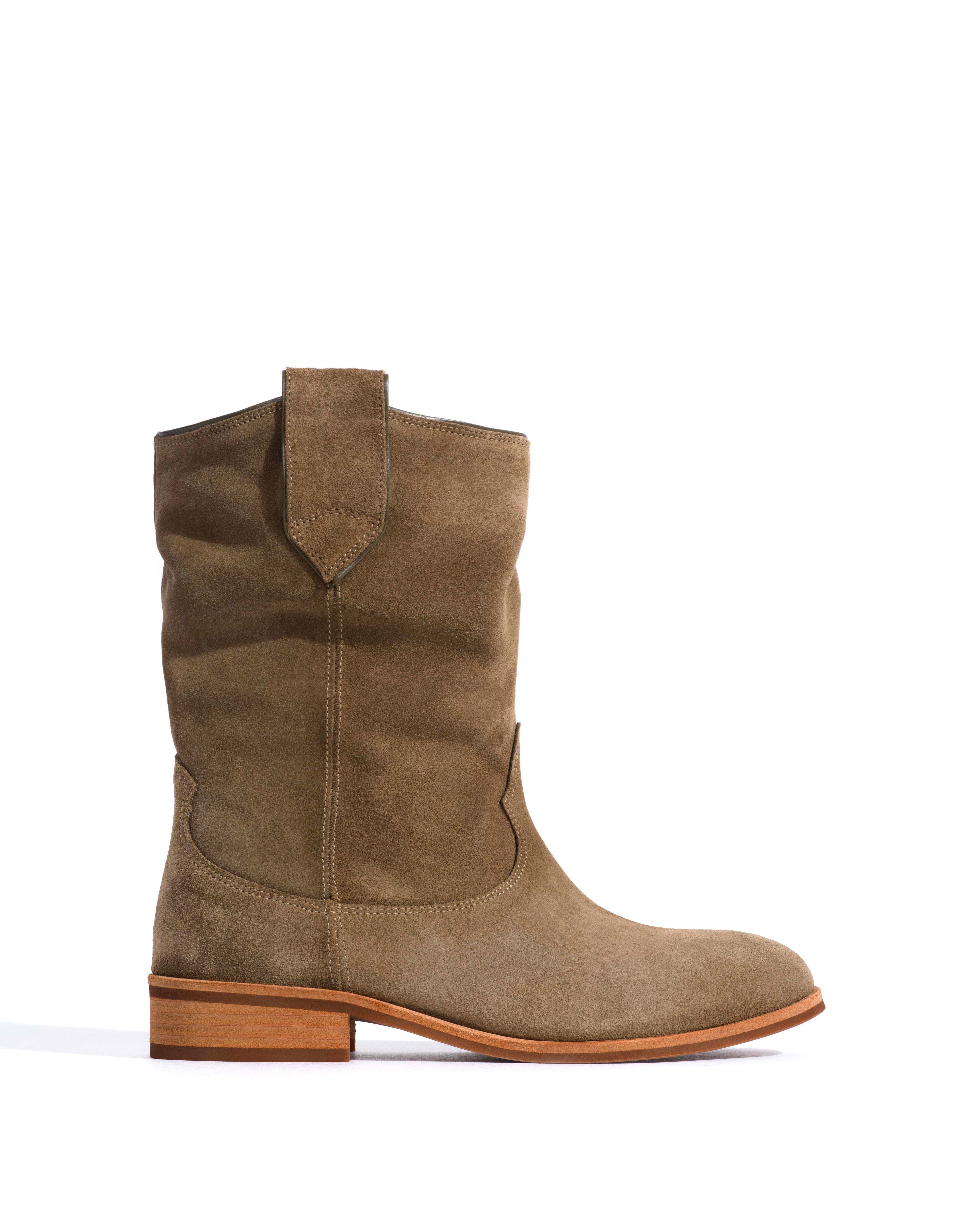 Claudia Calf suede Dried olive