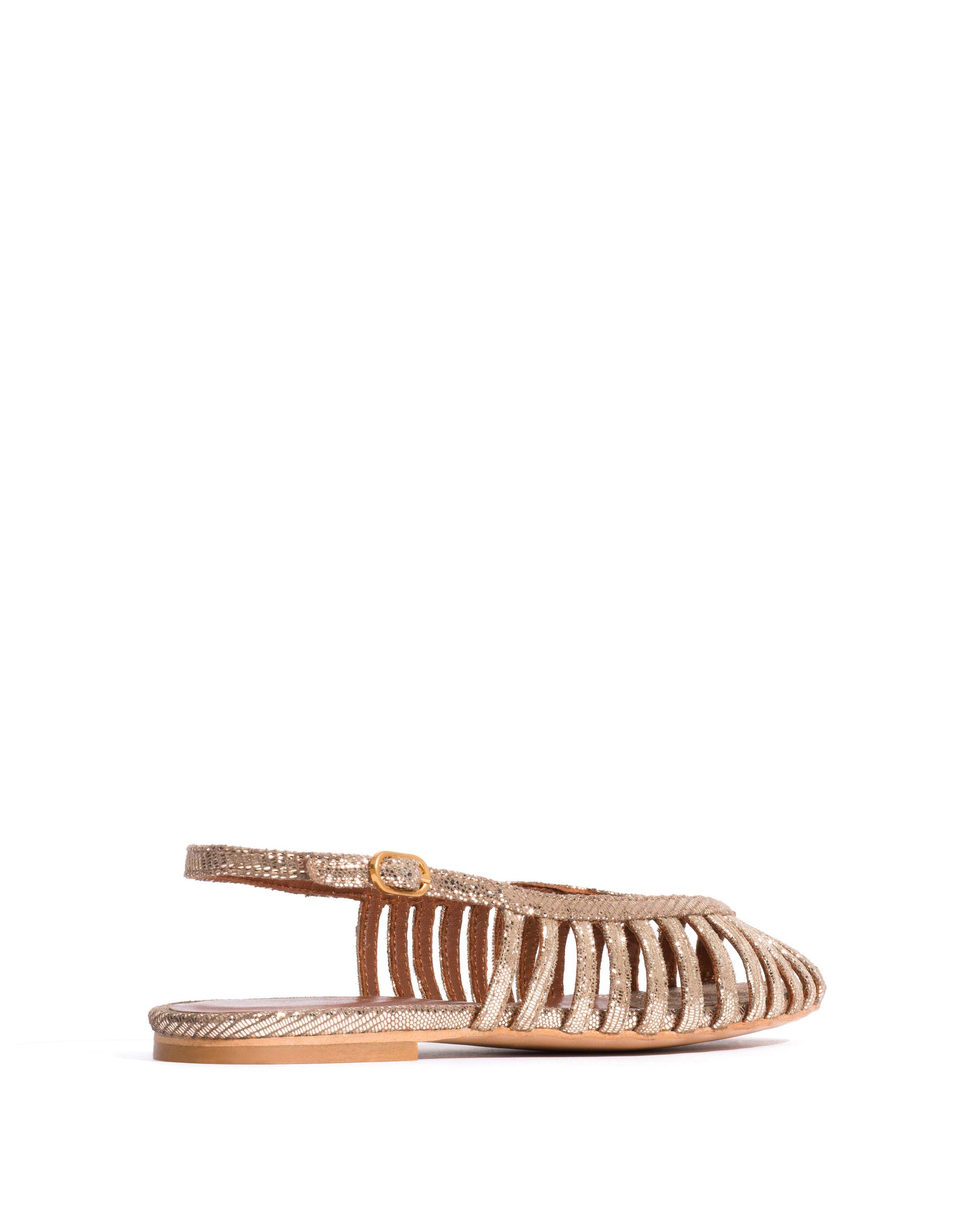 Carminho 10 Lizard metallic goat Vintage champagne - Anonymous Copenhagen Flat sandals