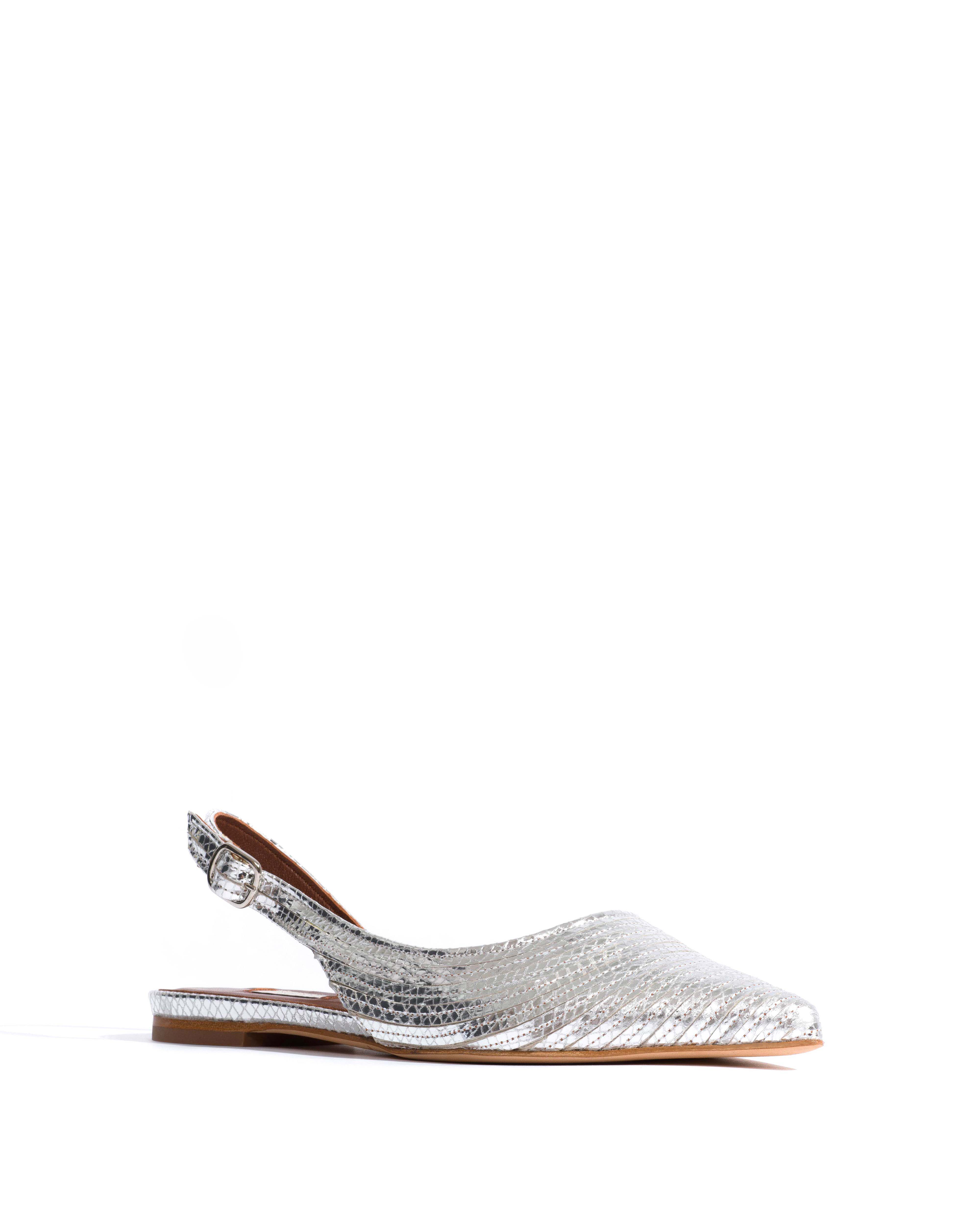 Carla 10 Snake metallic calf Silver