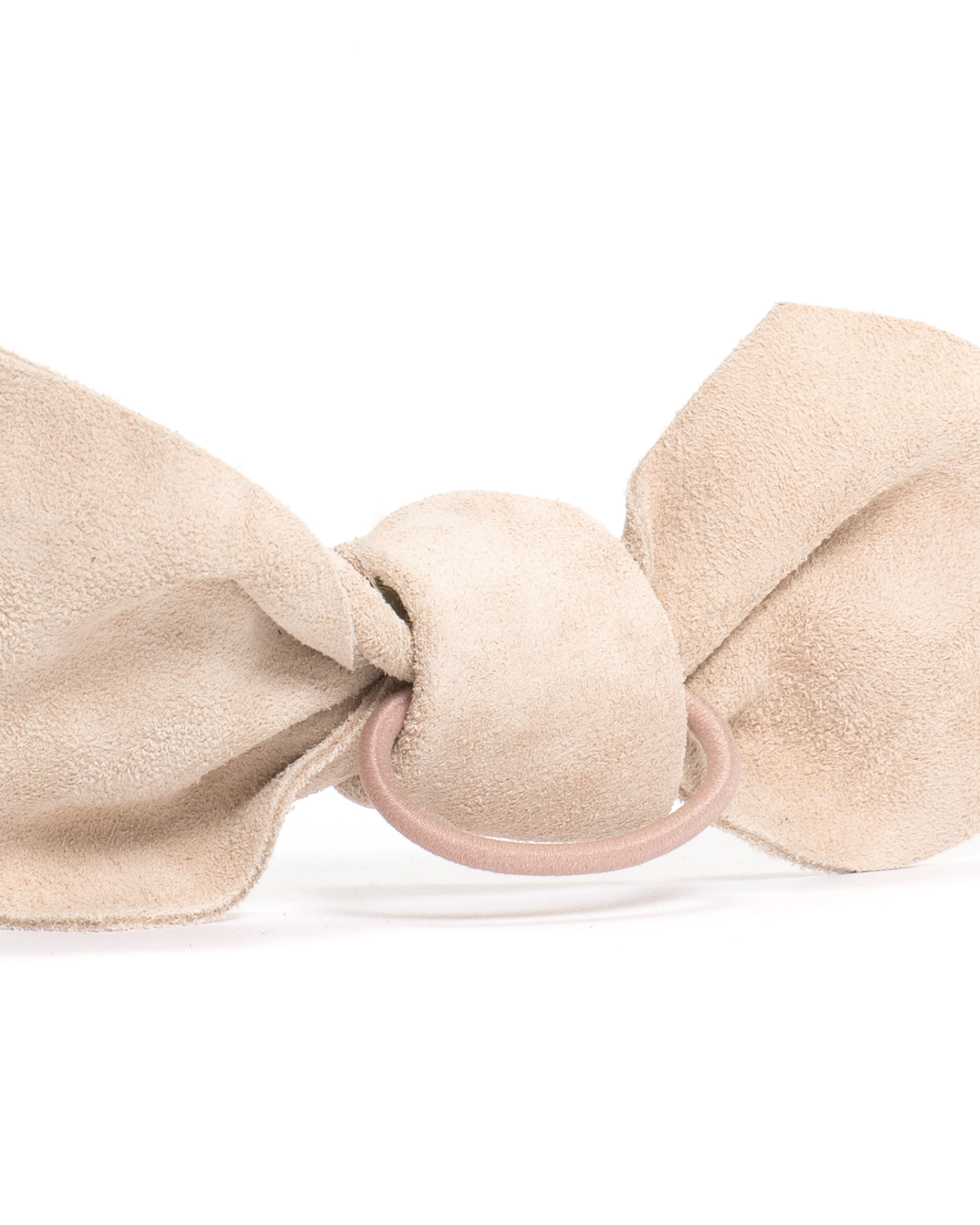 Linnie hair elastic grand bow Calf suede Vanilla cream
