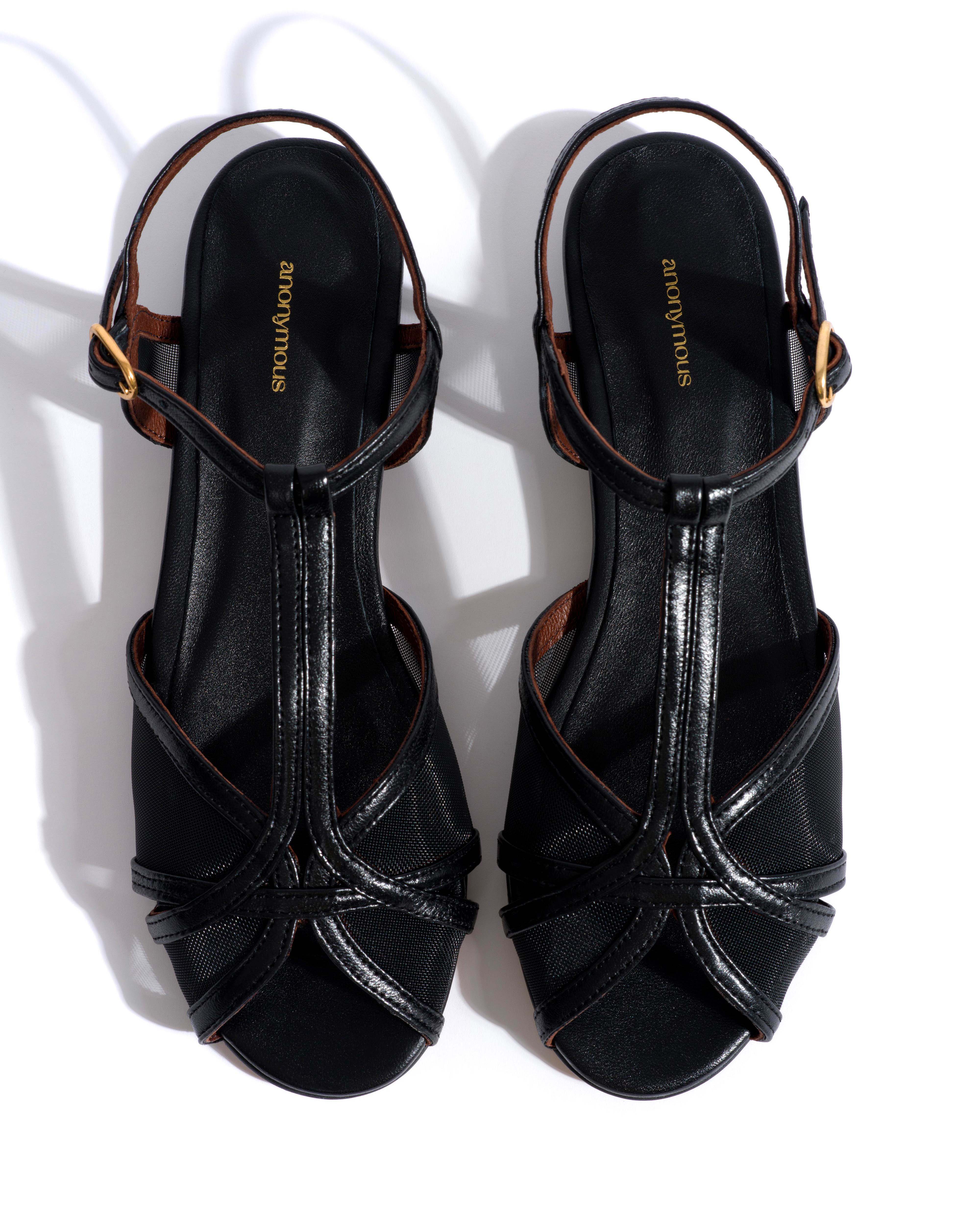 Therese 20 mesh Shiny lamb & mesh Black