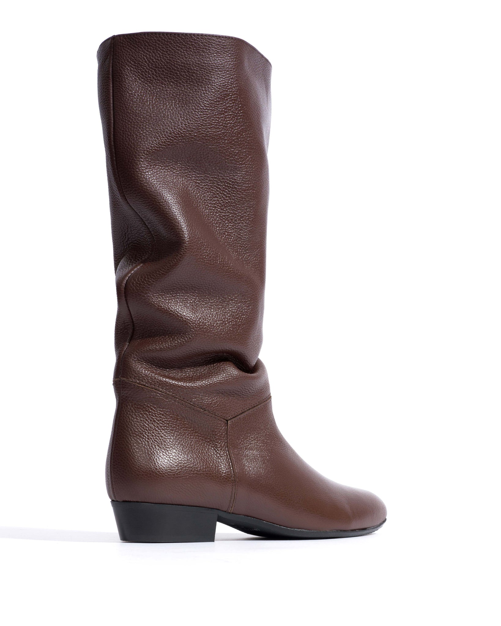 Jasmina 20 Pebbled soft calf & suede leather Chocolate - Anonymous Copenhagen High shaft boots