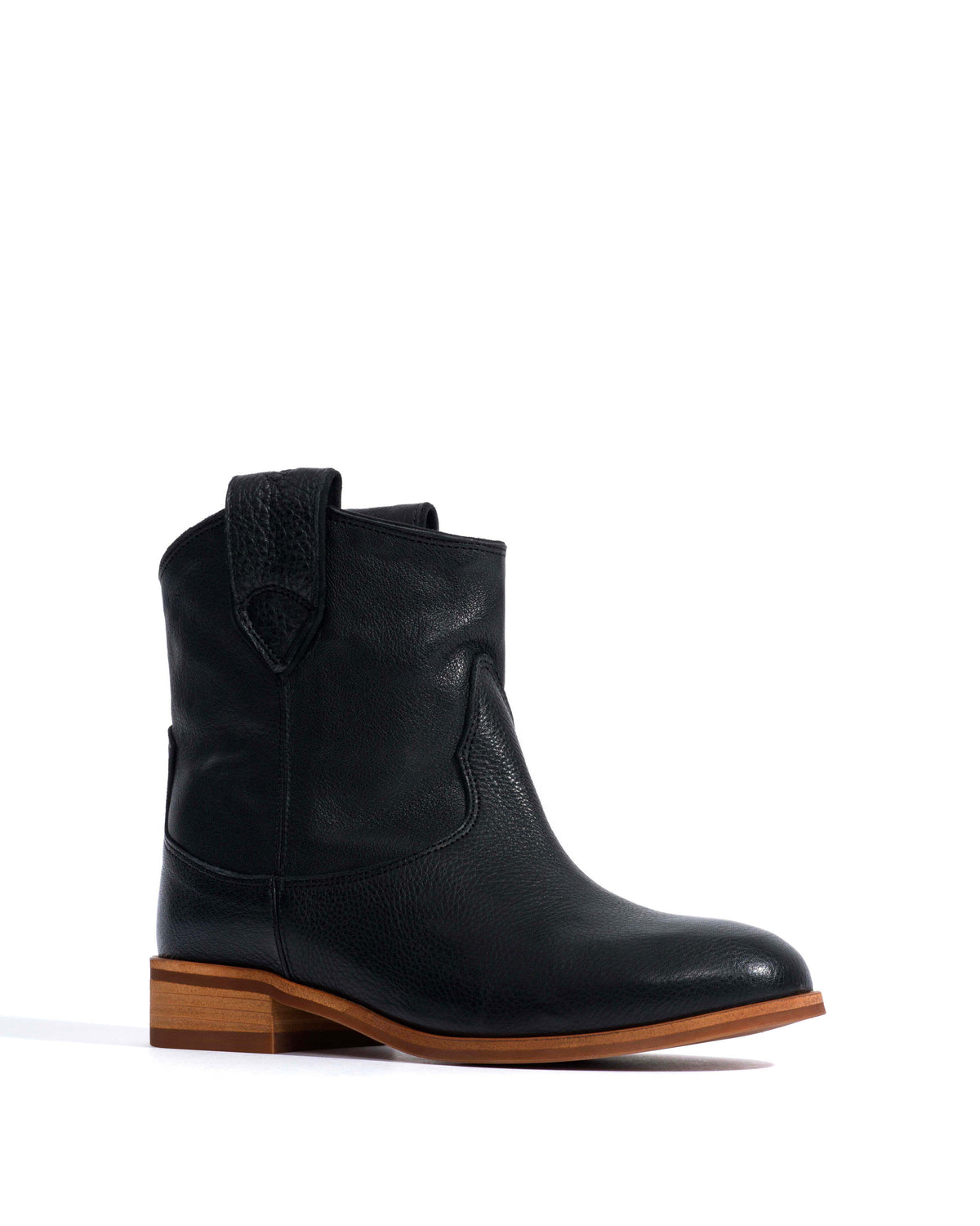 Monja Natural grain soft calf Black