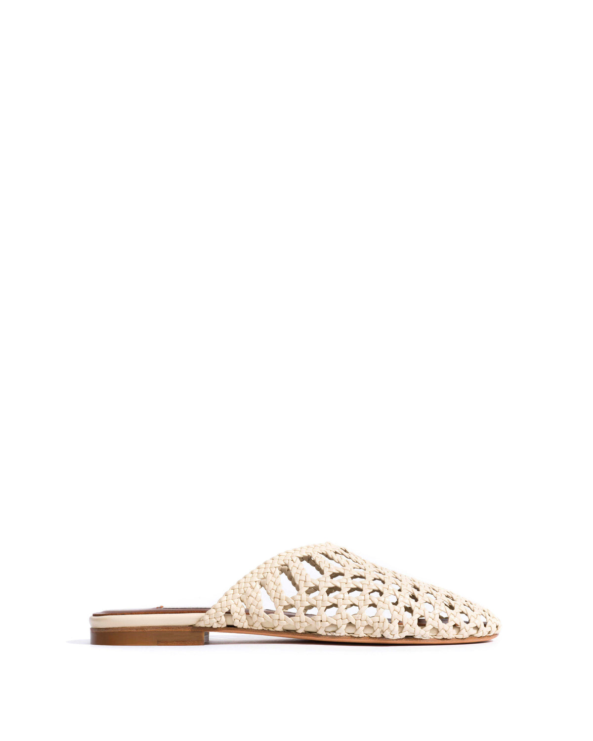 Sabrina 10 hand-braided leather White sand