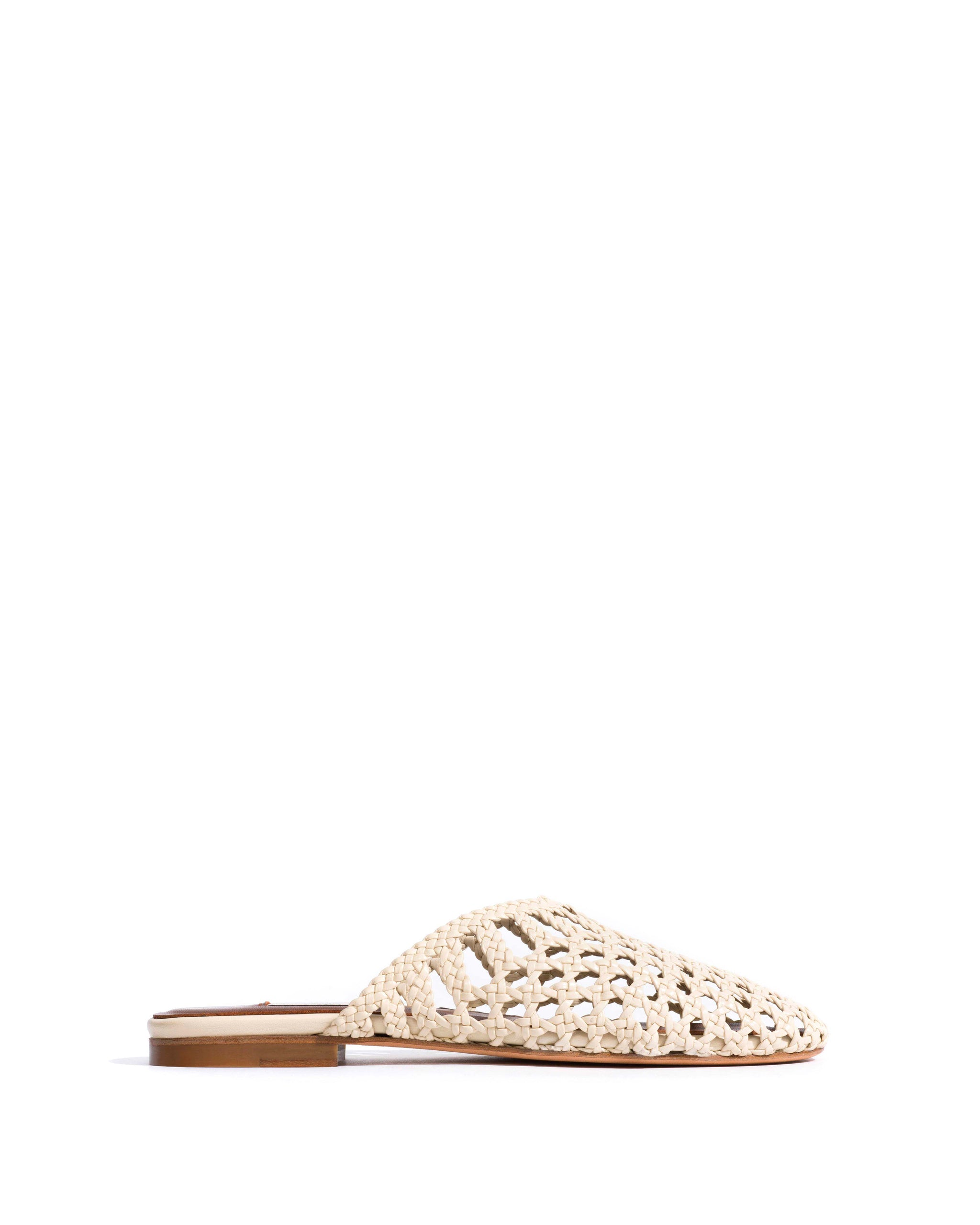 Sabrina 10 hand-braided leather White sand -