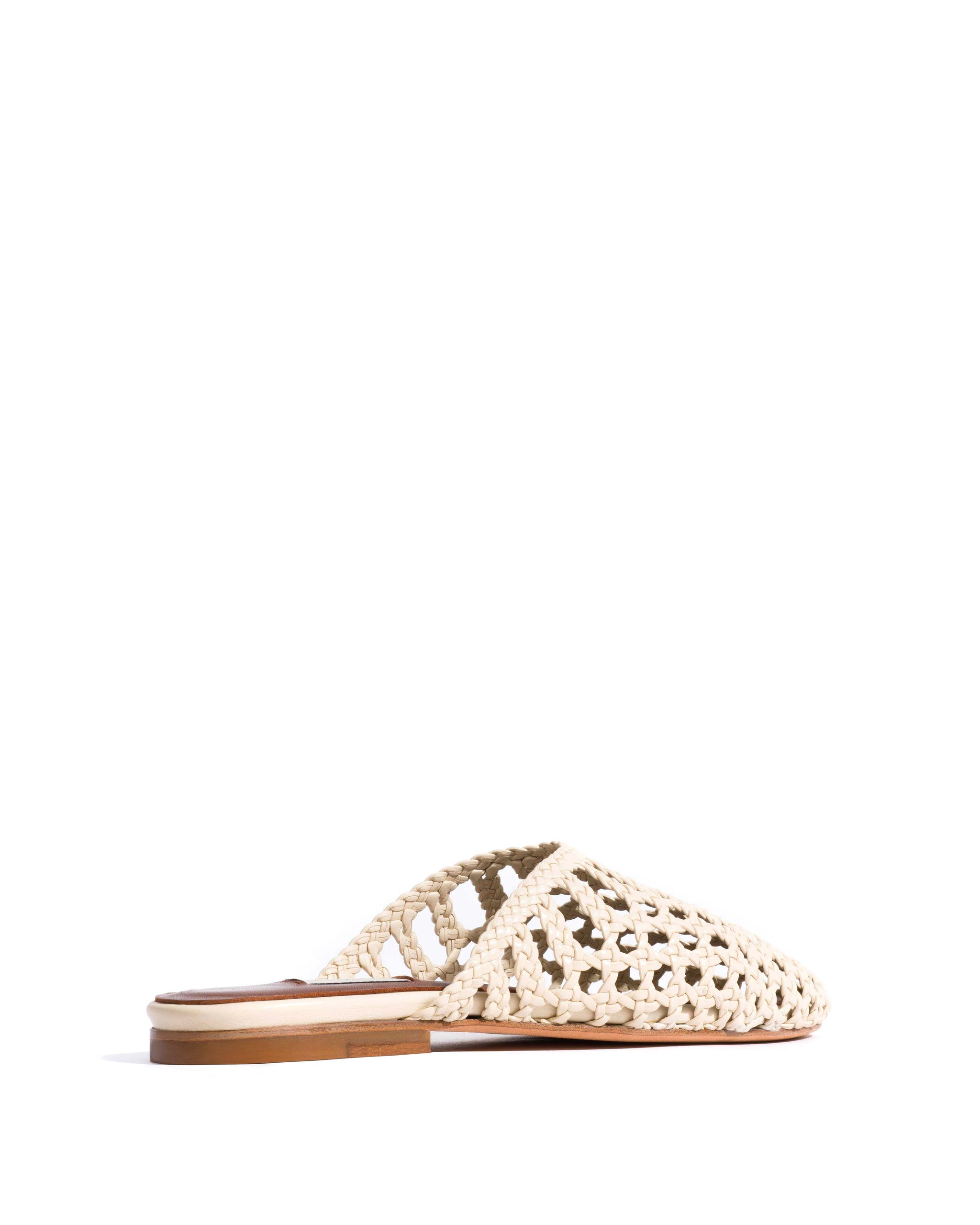 Sabrina 10 hand-braided leather White sand -