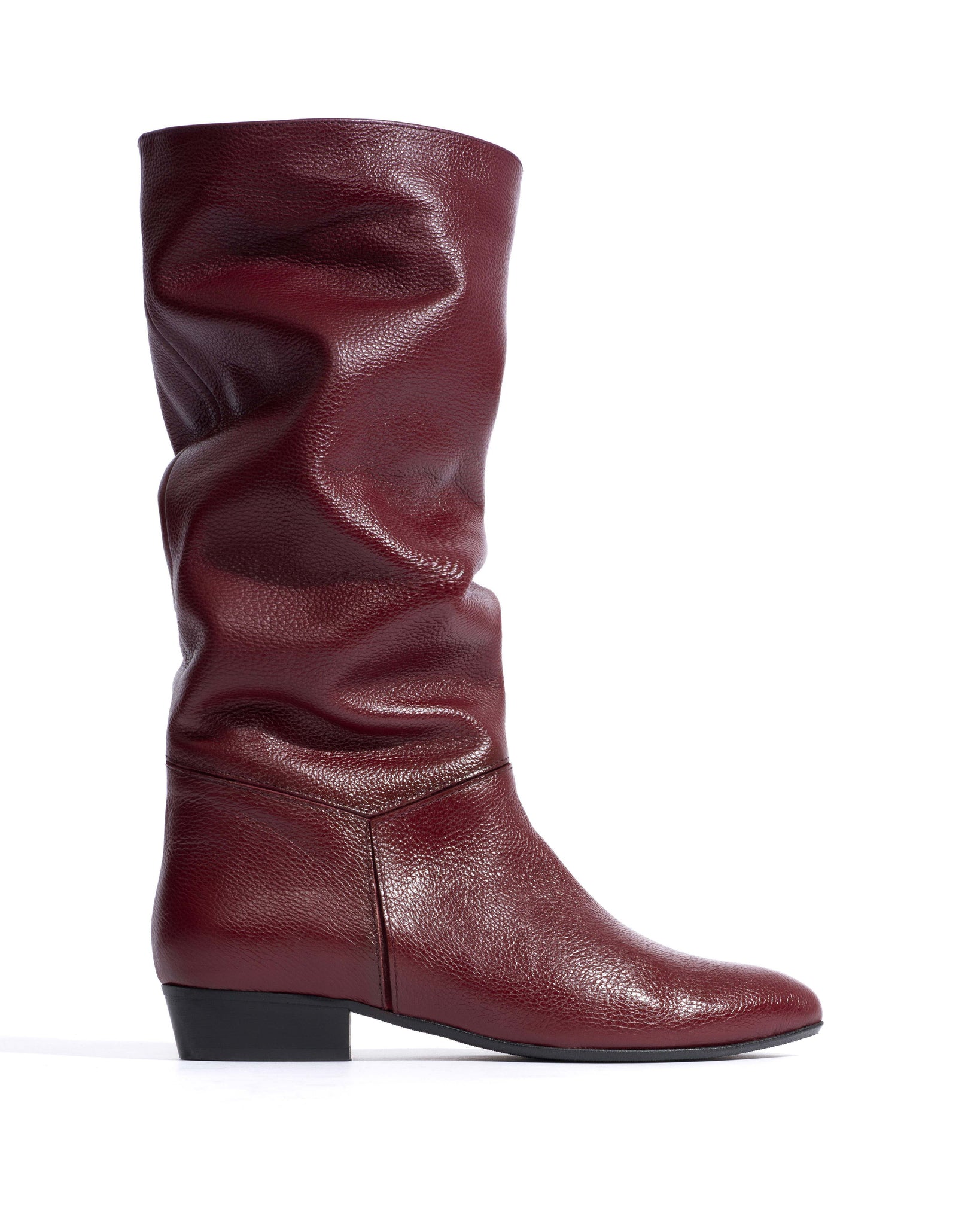 Jasmina 20 Pebbled soft calf & suede leather Pomegranate - Anonymous Copenhagen High shaft boots