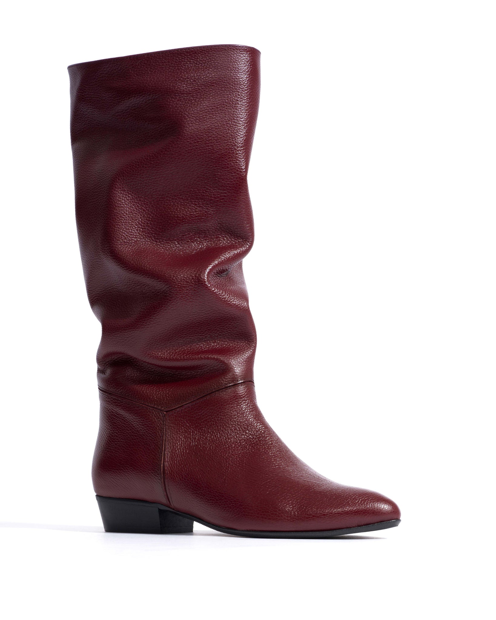 Jasmina 20 Pebbled soft calf & suede leather Pomegranate - Anonymous Copenhagen High shaft boots