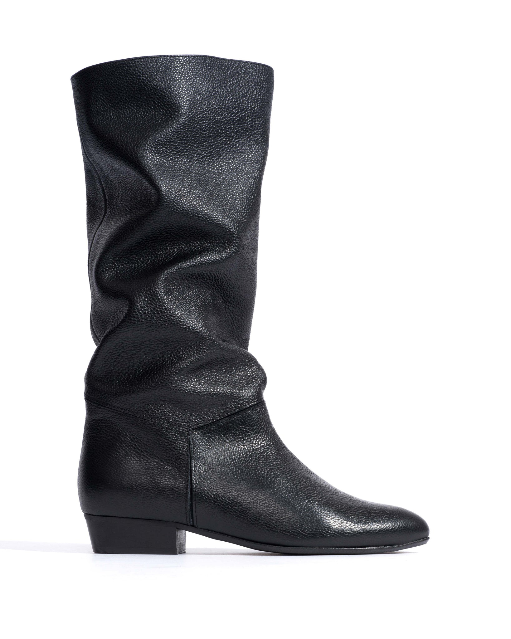 Jasmina 20 Pebbled soft calf & suede leather Black - Anonymous Copenhagen High shaft boots