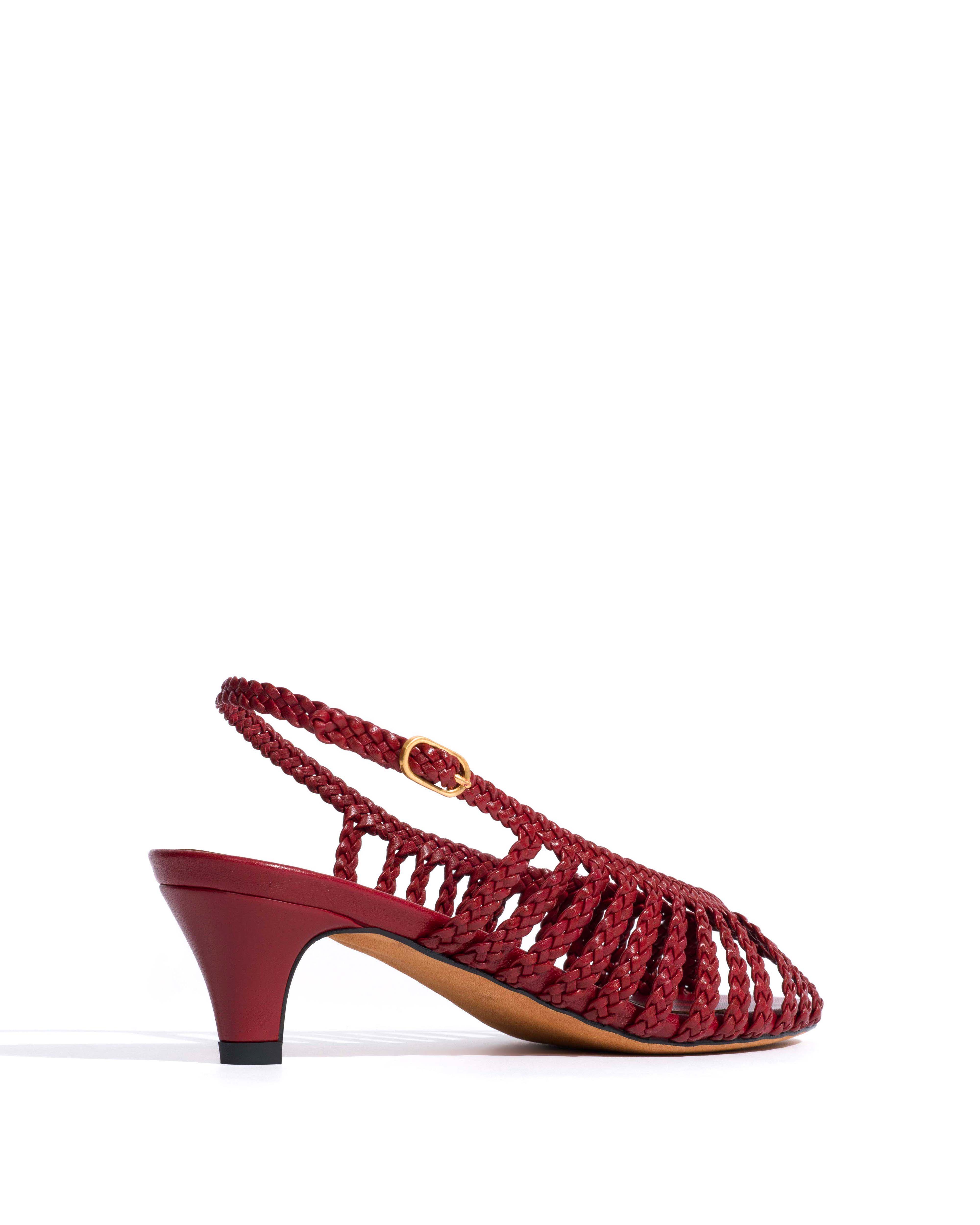 Carminho 40 hand-braided Hand-braided leather Pomegranate